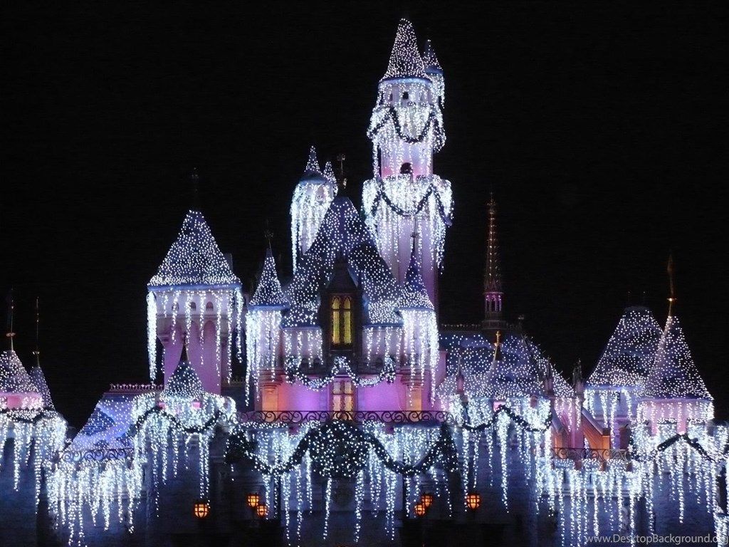 Disney World Castle Christmas Wallpaper Desktop Background