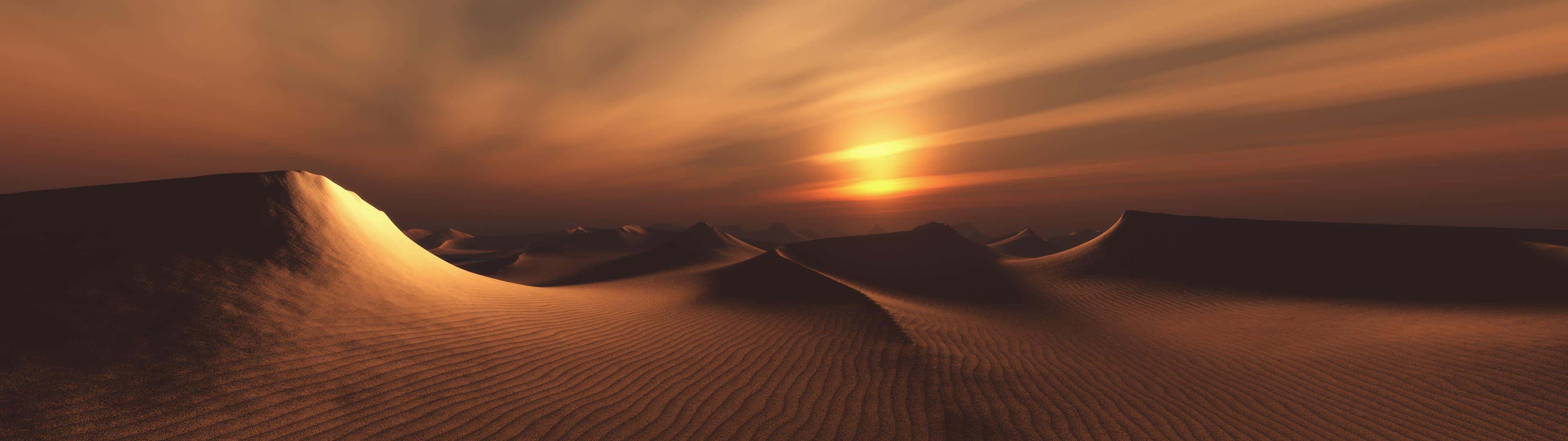 Desert Sand Dunes Dual Monitor Wallpaper
