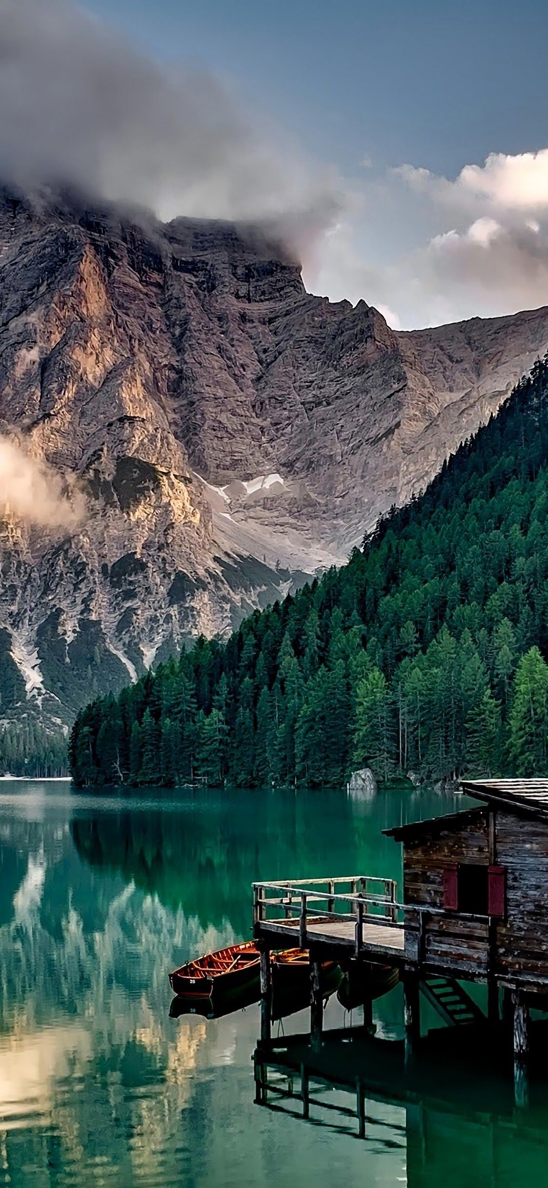 Lake Mountains Nature Cottage 4K Wallpaper