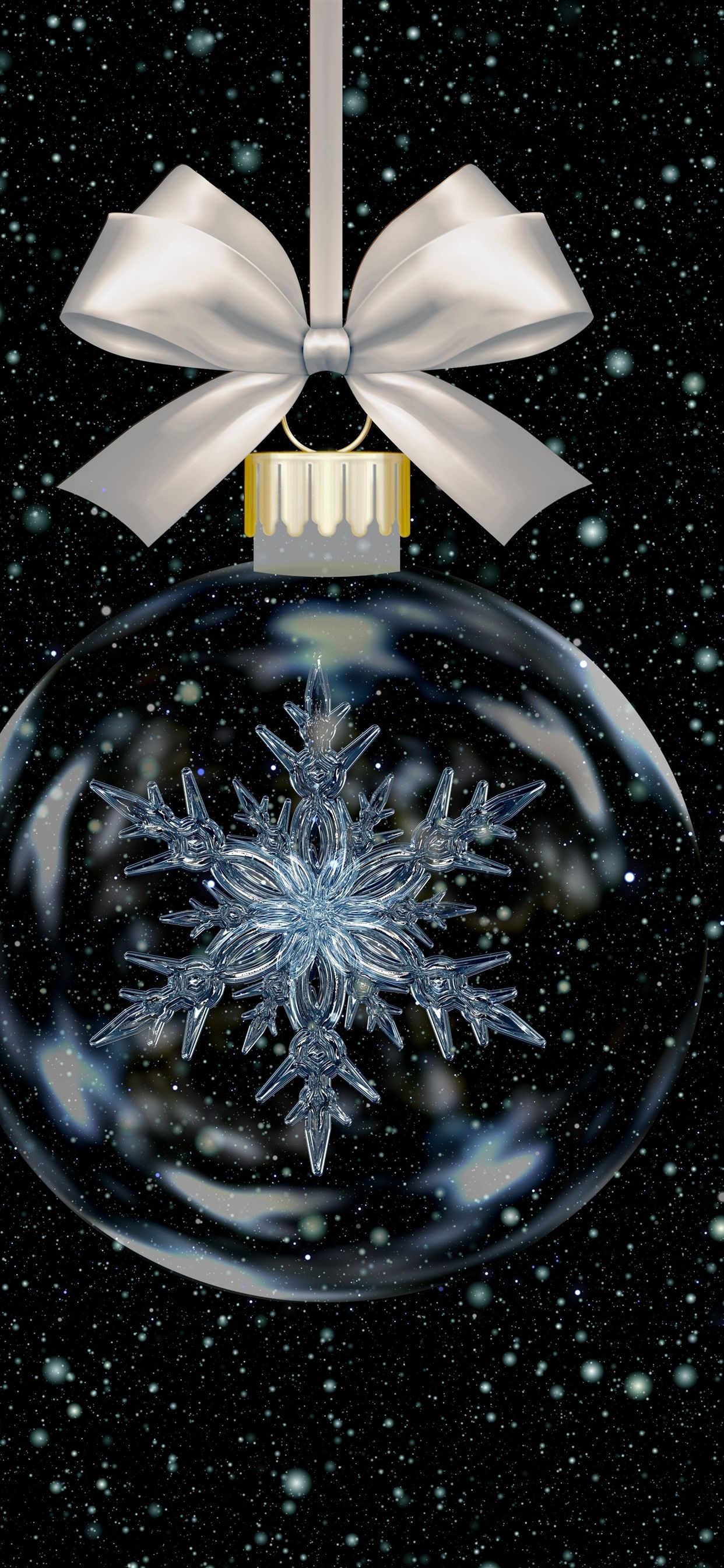 Christmas ball, snowflake, snow 1242x2688 iPhone 11 Pro/XS Max wallpaper, background, picture, image
