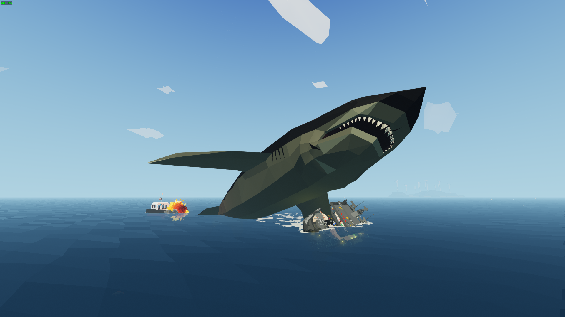 I found Megalodon! Attacked my ship!