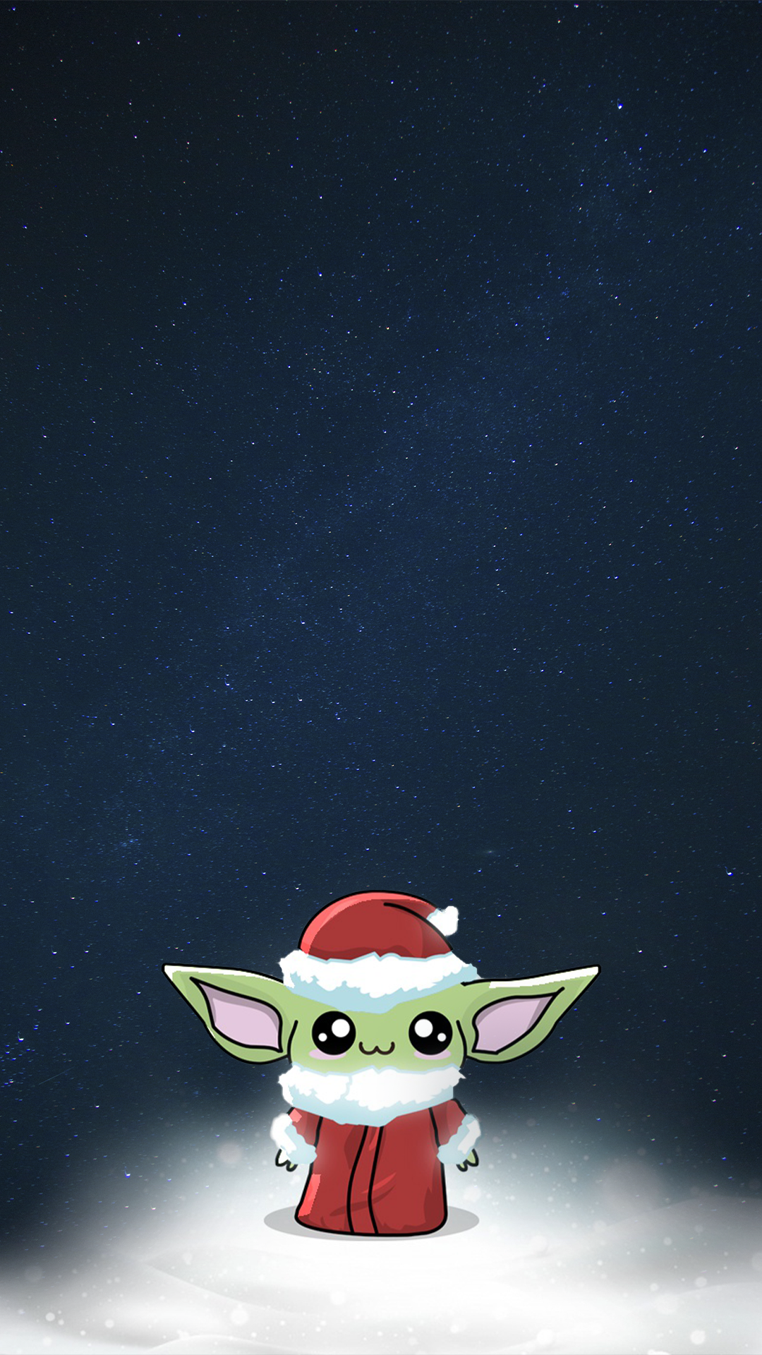 Download Baby Yoda Christmas Drawing Wallpaper