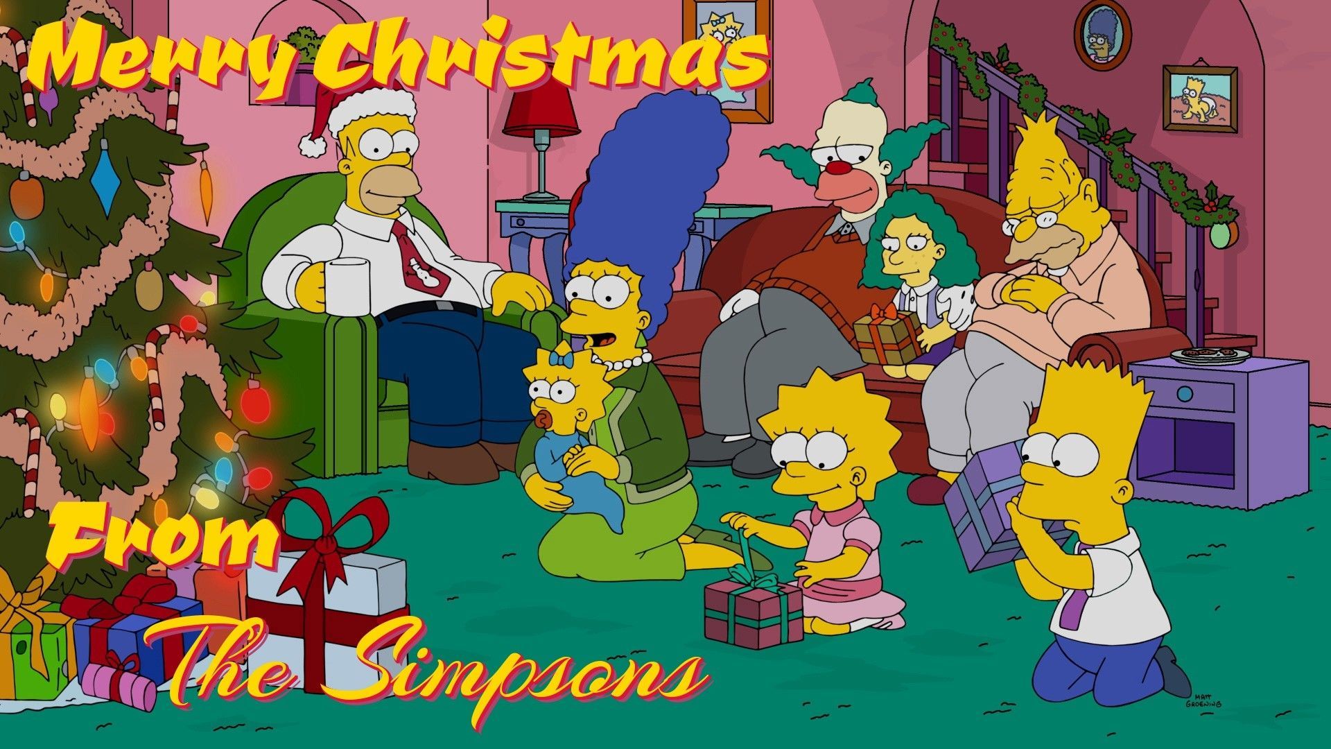 The Simpsons Xmas Wallpapers - Wallpaper Cave