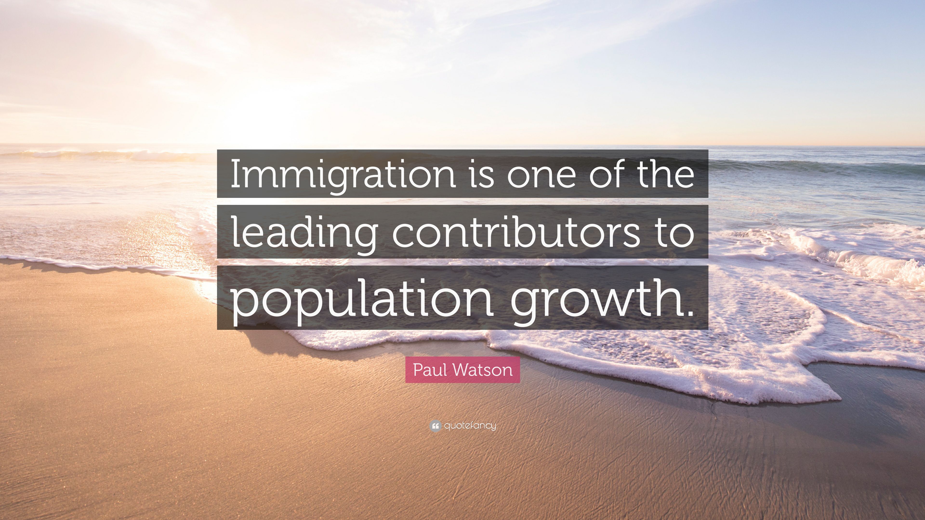 Paul Watson Quote: “Immigration is one of the leading contributors to population growth.” (10 wallpaper)