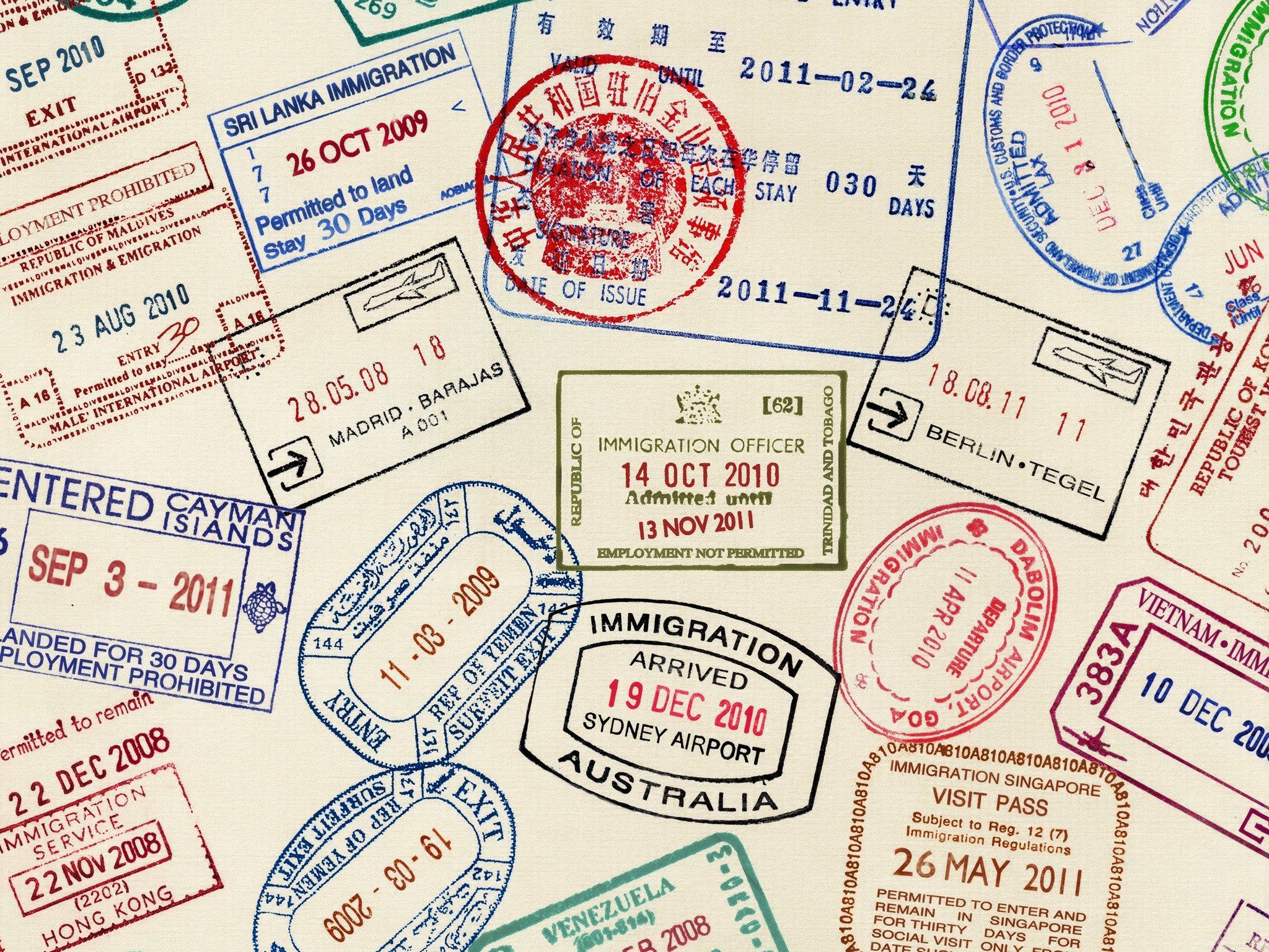 Passport Stamps Wallpaper Free Passport Stamps Background