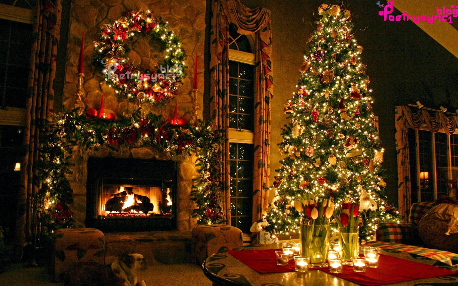 Xmas Trees Balls And Gifts Wallpaper Image With Quotes urdu quotes. Love poems