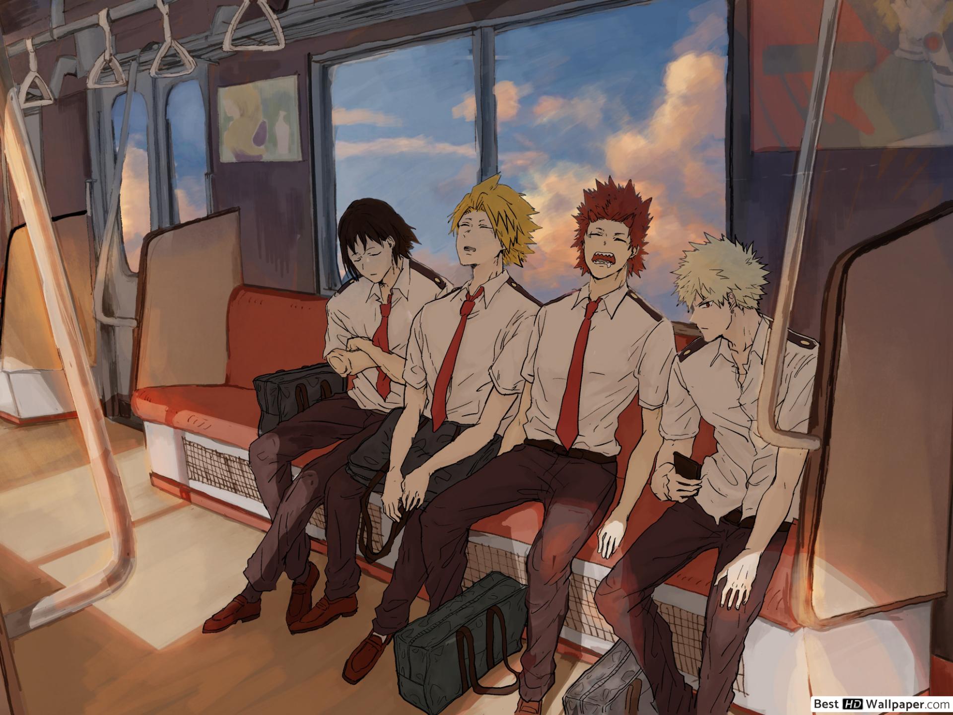 Hanta Sero, Denki Kaminari, Eijiro Kirishima & Katsuki Bakugo HD wallpaper download