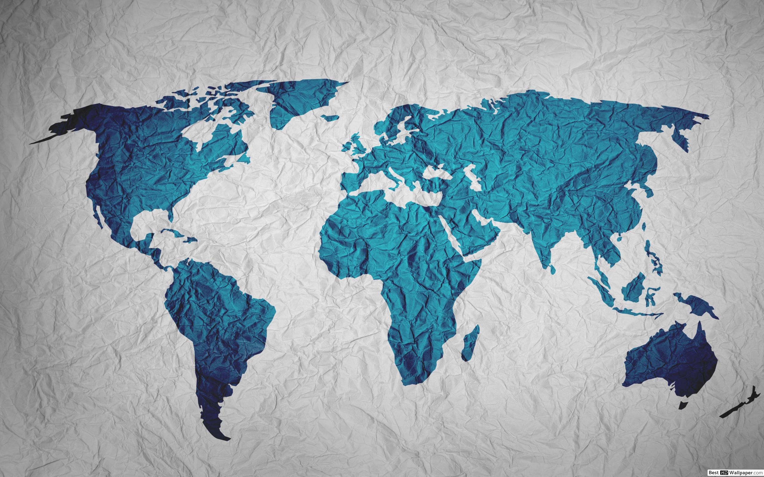 blue colored continents background on white background HD wallpaper download