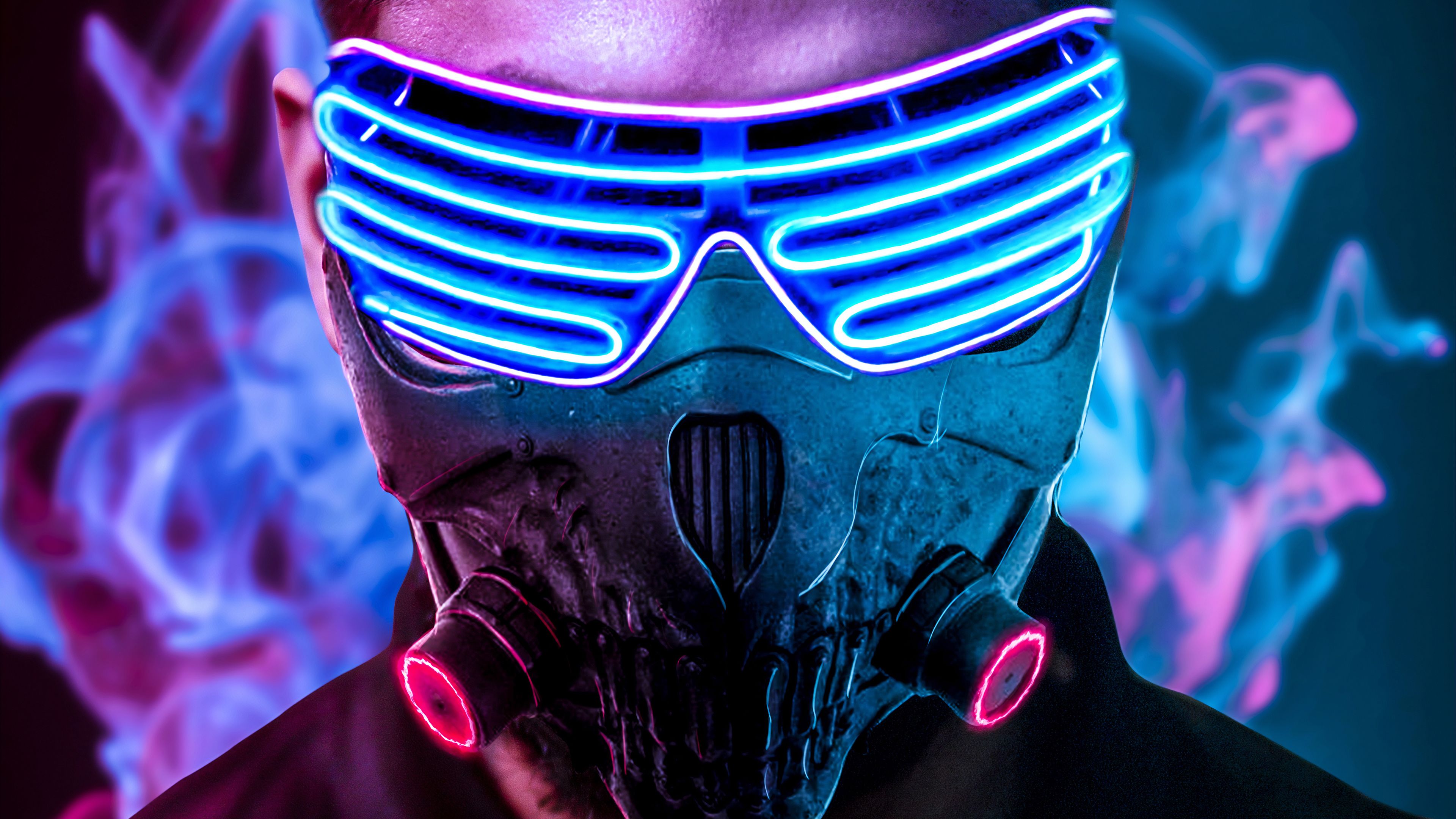 Mask Neon 4k, HD Artist, 4k Wallpaper, Image, Background, Photo and Picture