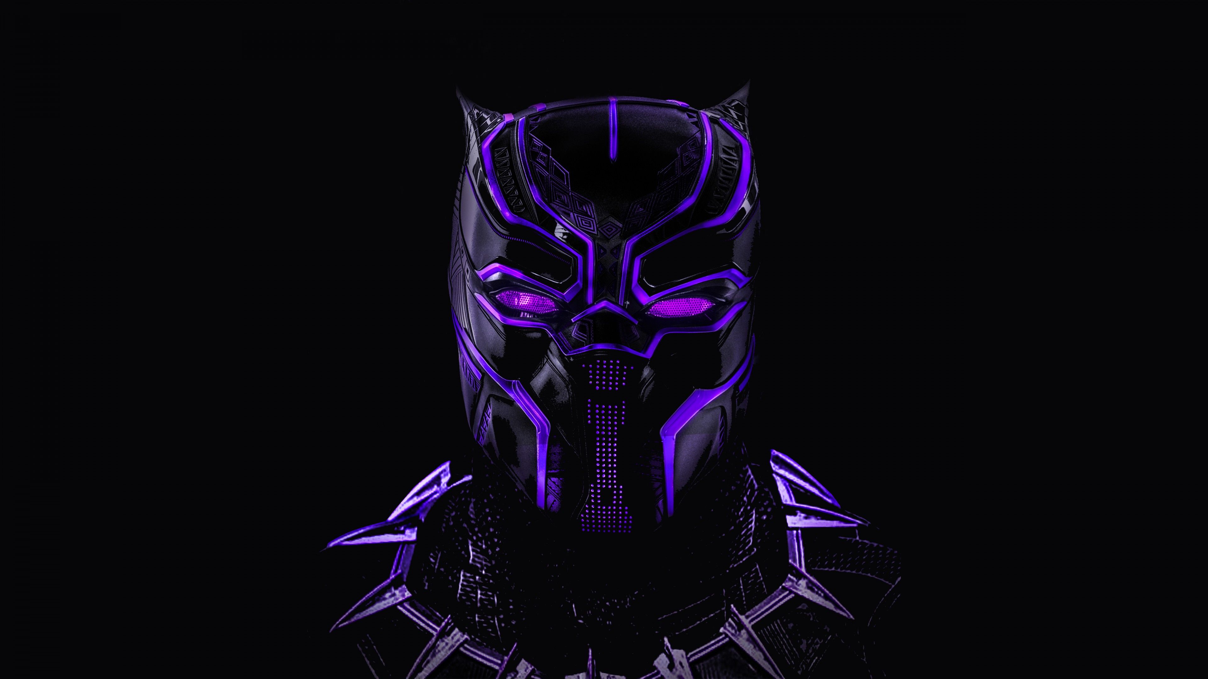 Black Panther Neon Artwork 5K Wallpaper