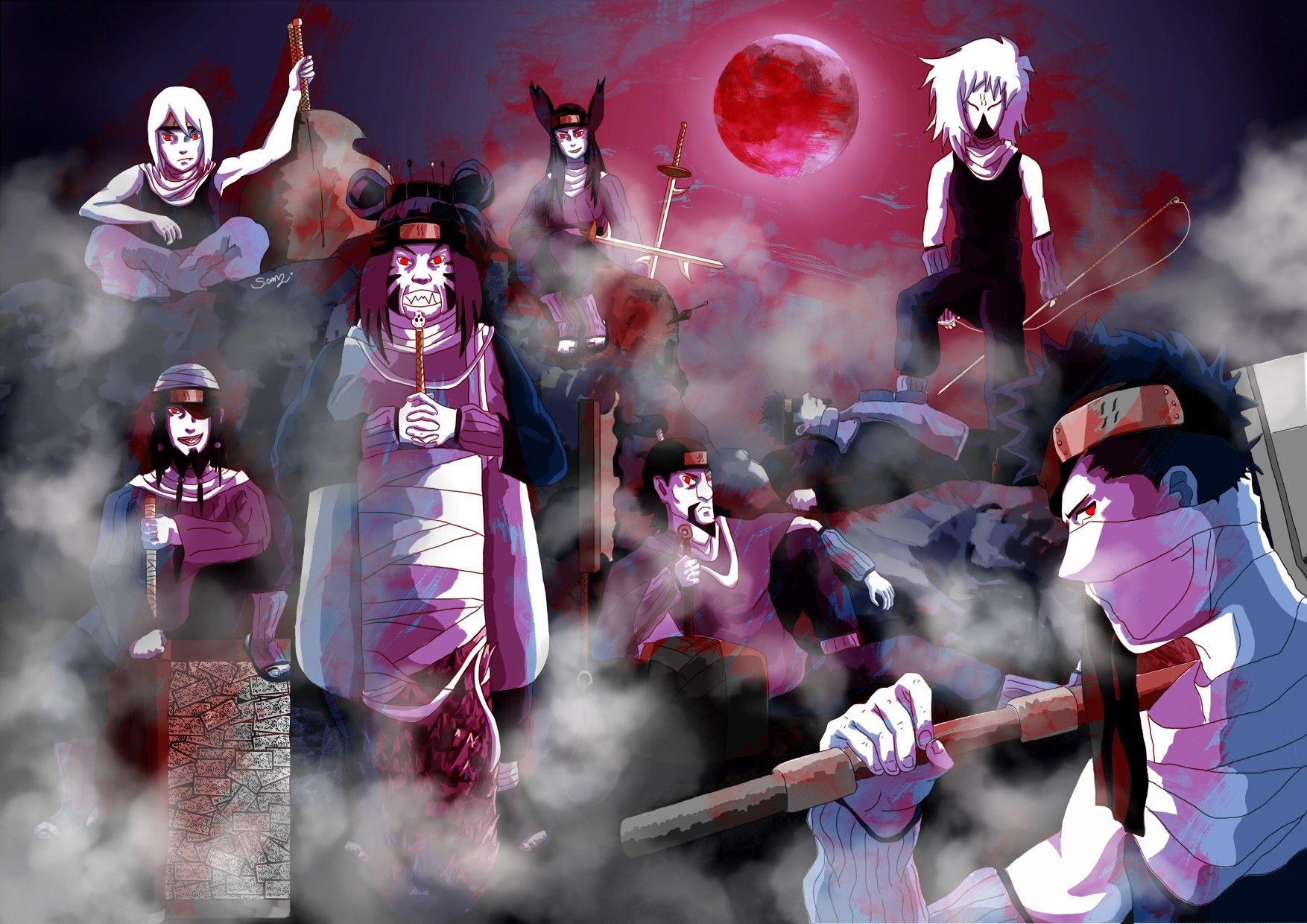 The seven Swordsmen of the Mist #naruto #narutoshippuden #sevenswordmenofthemist #kiri. Swordsman, Naruto characters, Mists