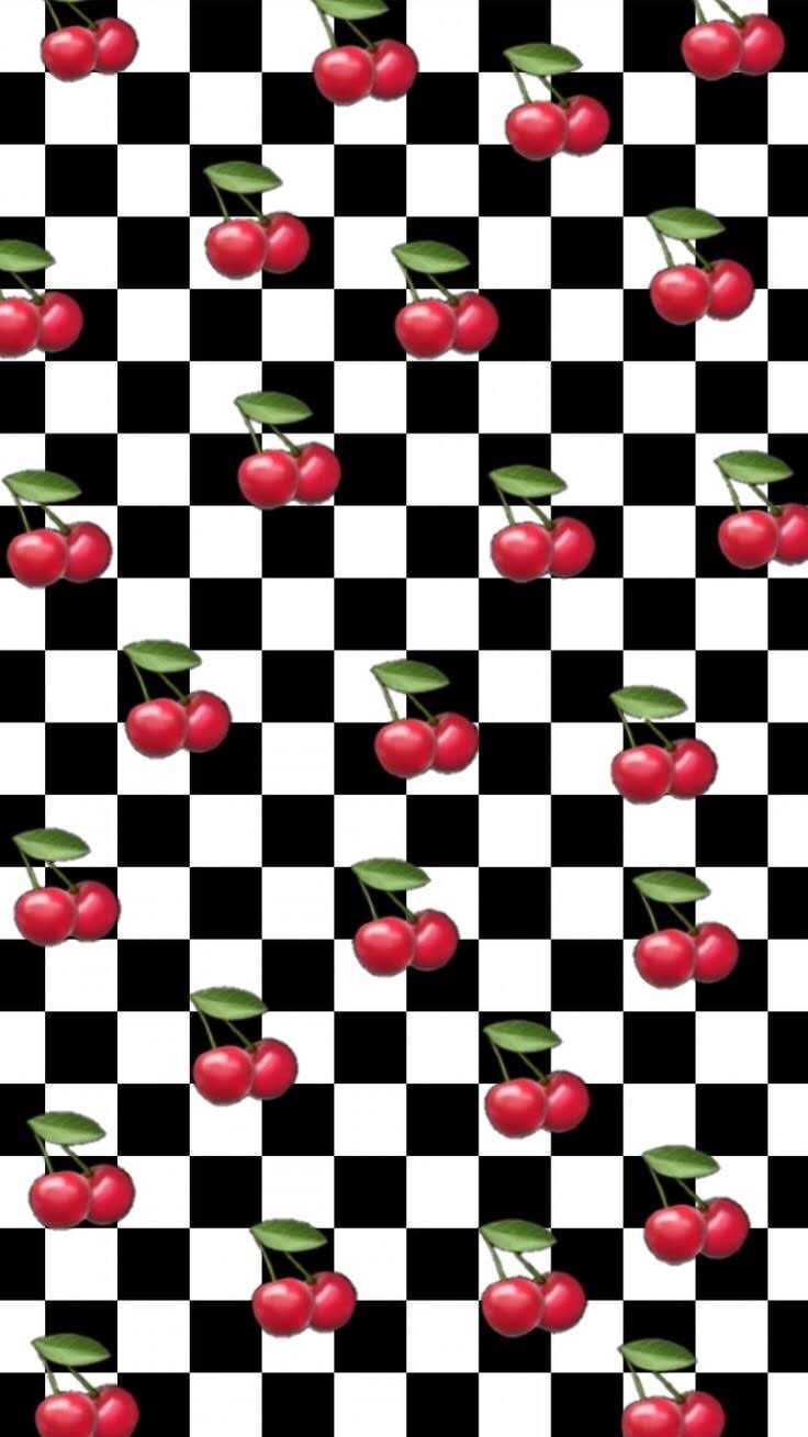 checkered cherry wp. Checker wallpaper, Aesthetic iphone wallpaper, Edgy wallpaper