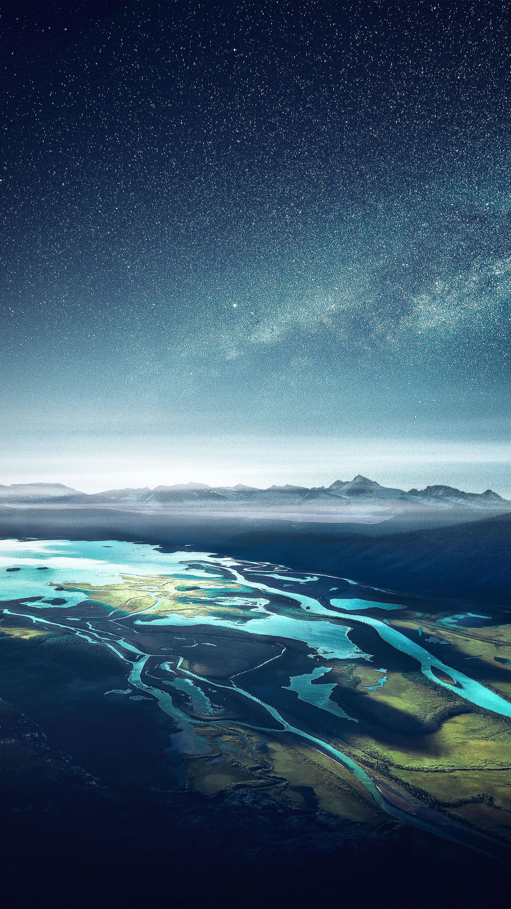 Mountain Range River Landscape Starry Sky 4k Ultra Ultra HD 4k Wallpaper Phone HD Wallpaper