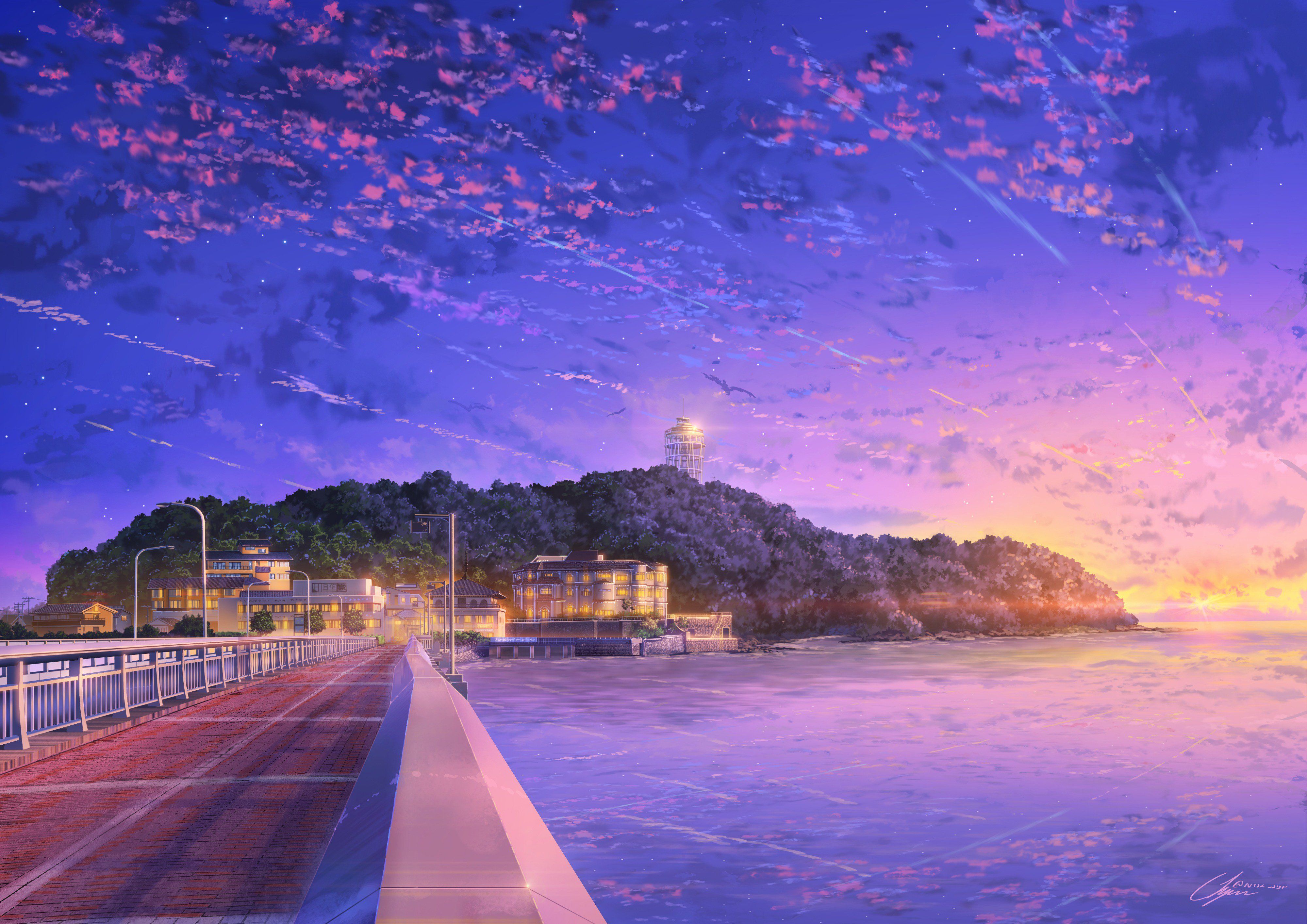 Japan Anime Sky 4k 1680x1050 Resolution HD 4k Wallpaper, Image, Background, Photo and Picture
