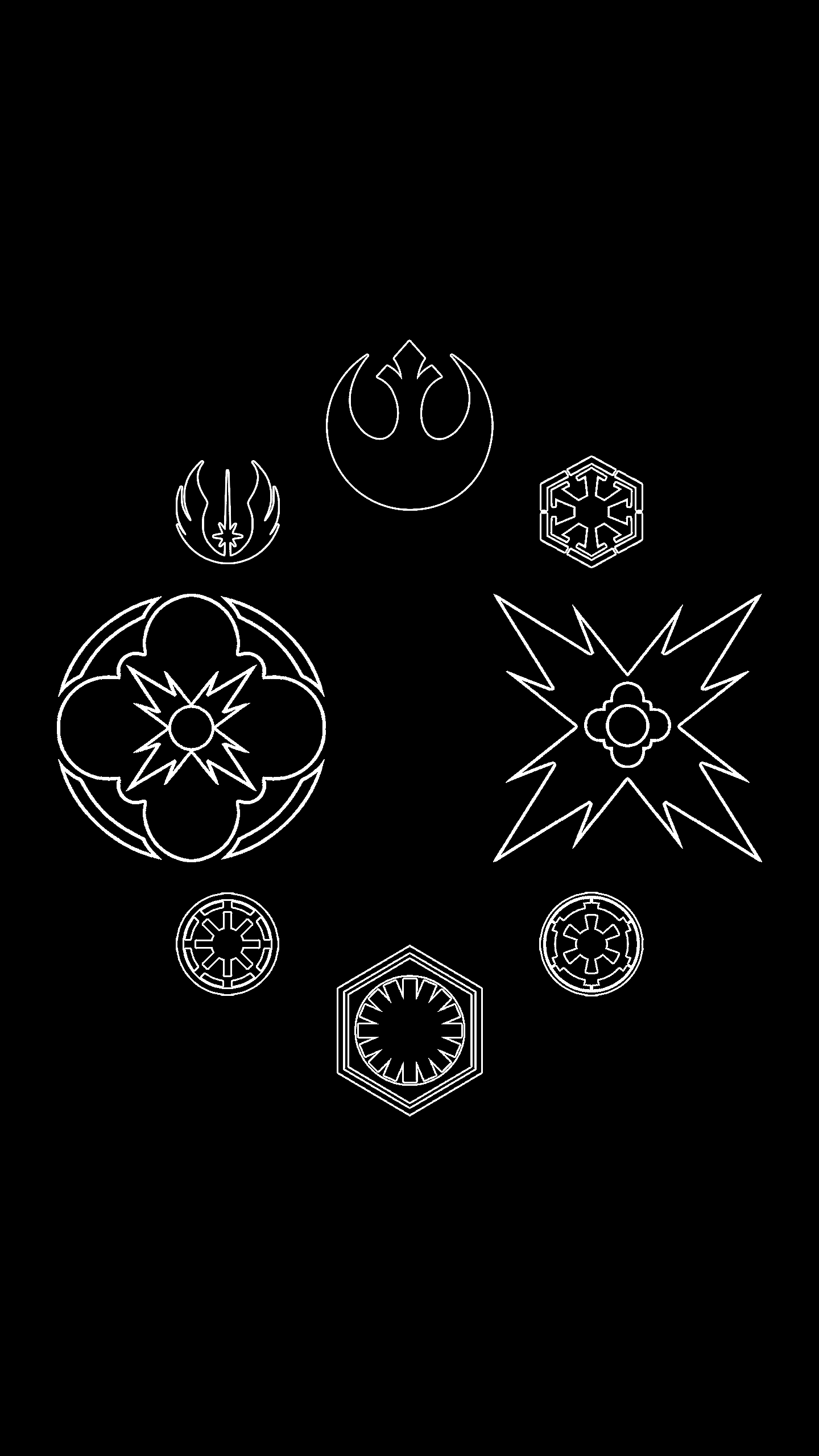 Made an amoled wallpaper based on the symbols of star wars!