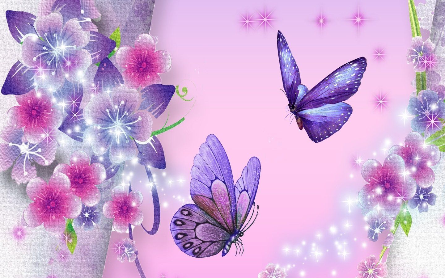 Free Desktop Wallpaper Butterflies Flowers