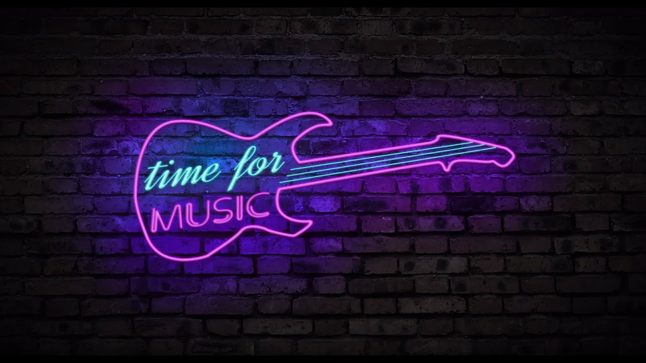 neon guitar aesthetic wallpaper