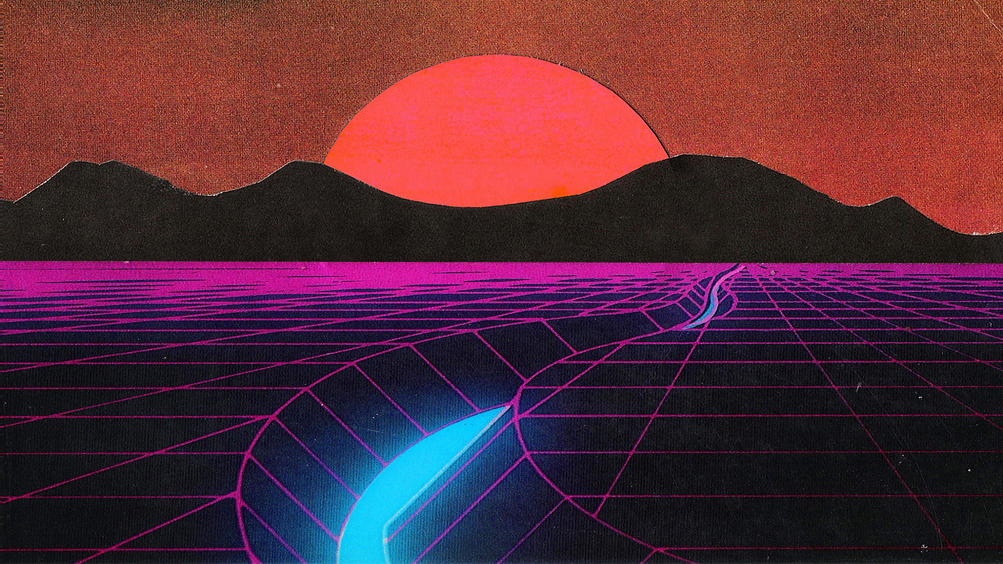 Sunset (Katie Mackowick) [2048x1152]. Retro futurism, Vaporwave, Retro waves