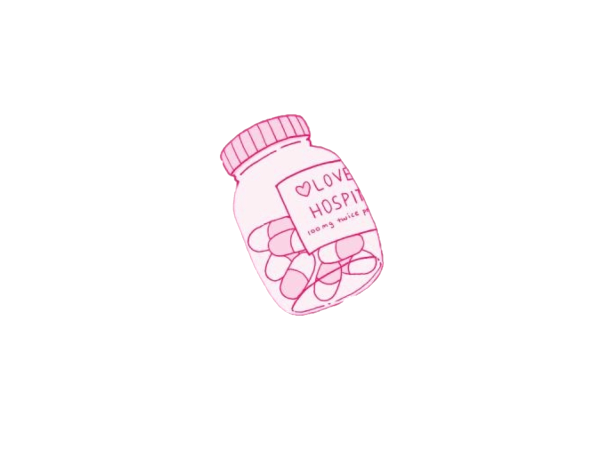 pink pills cute soft kawaii love Sticker