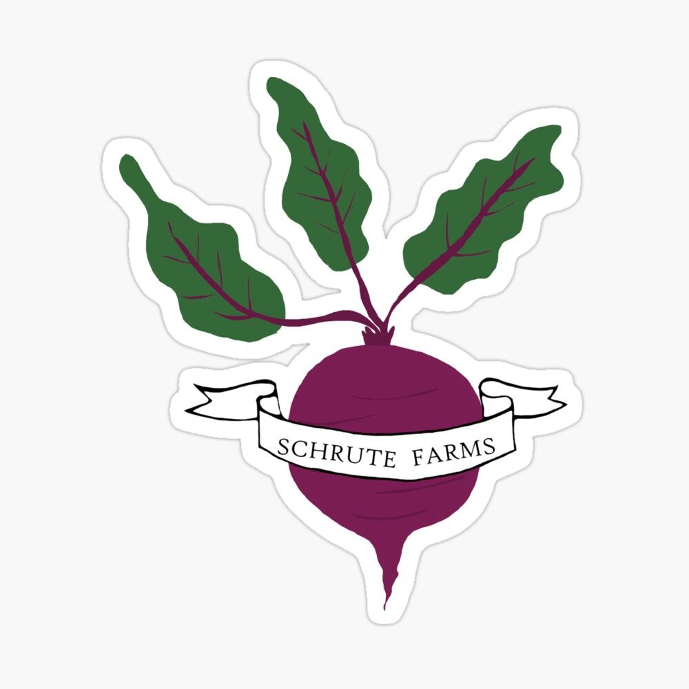 Schrute Farms Beet Office' Sticker by EvaKat. Schrute farms beets, Schrute farms, The office stickers