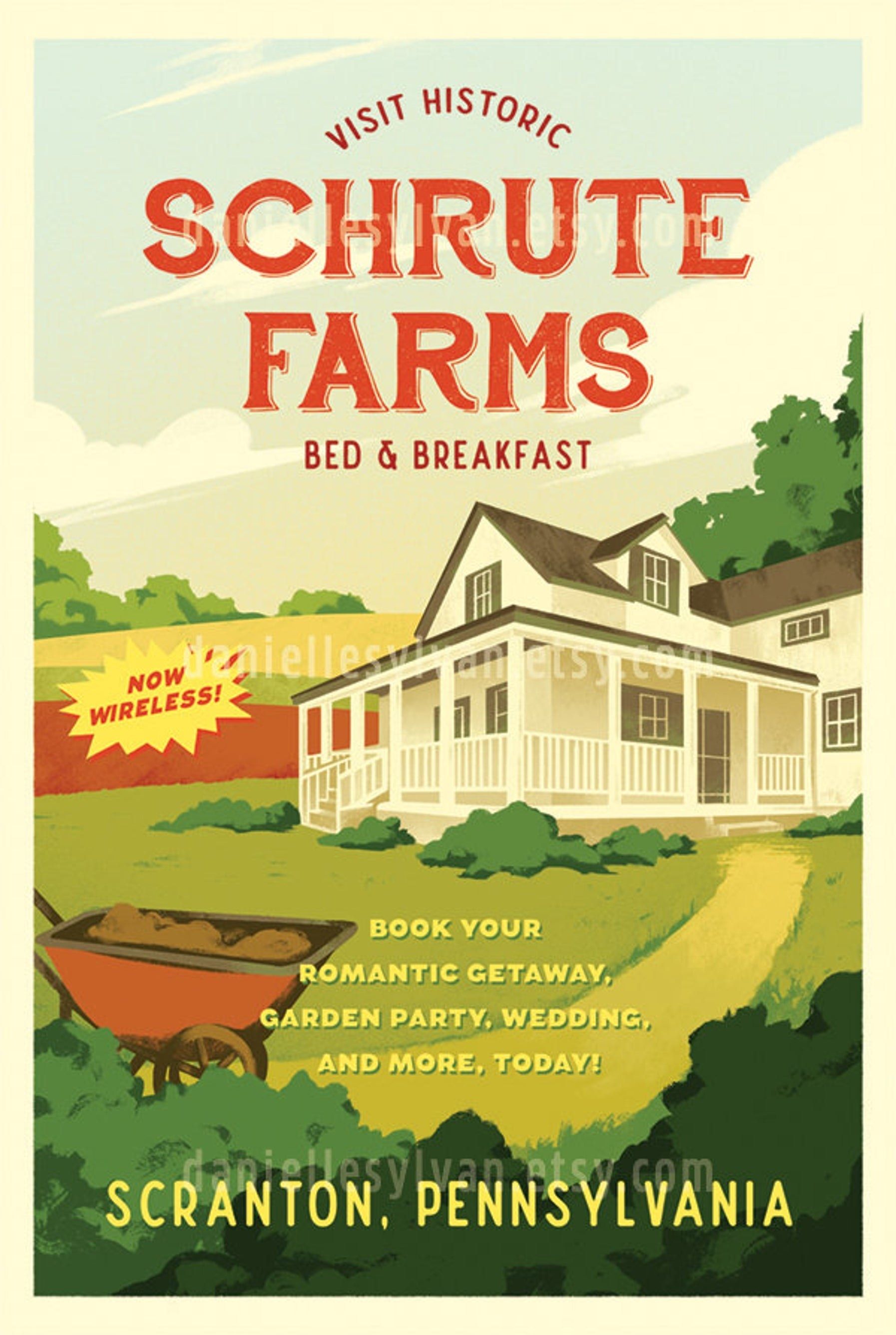 A Schrute Farms Travel Poster For Anyone Who's Had The Pleasure Of Staying At This Quaint Bed And Breakfast. I Read On Trip Advisor That There Are Beet Wine Mak In 2020