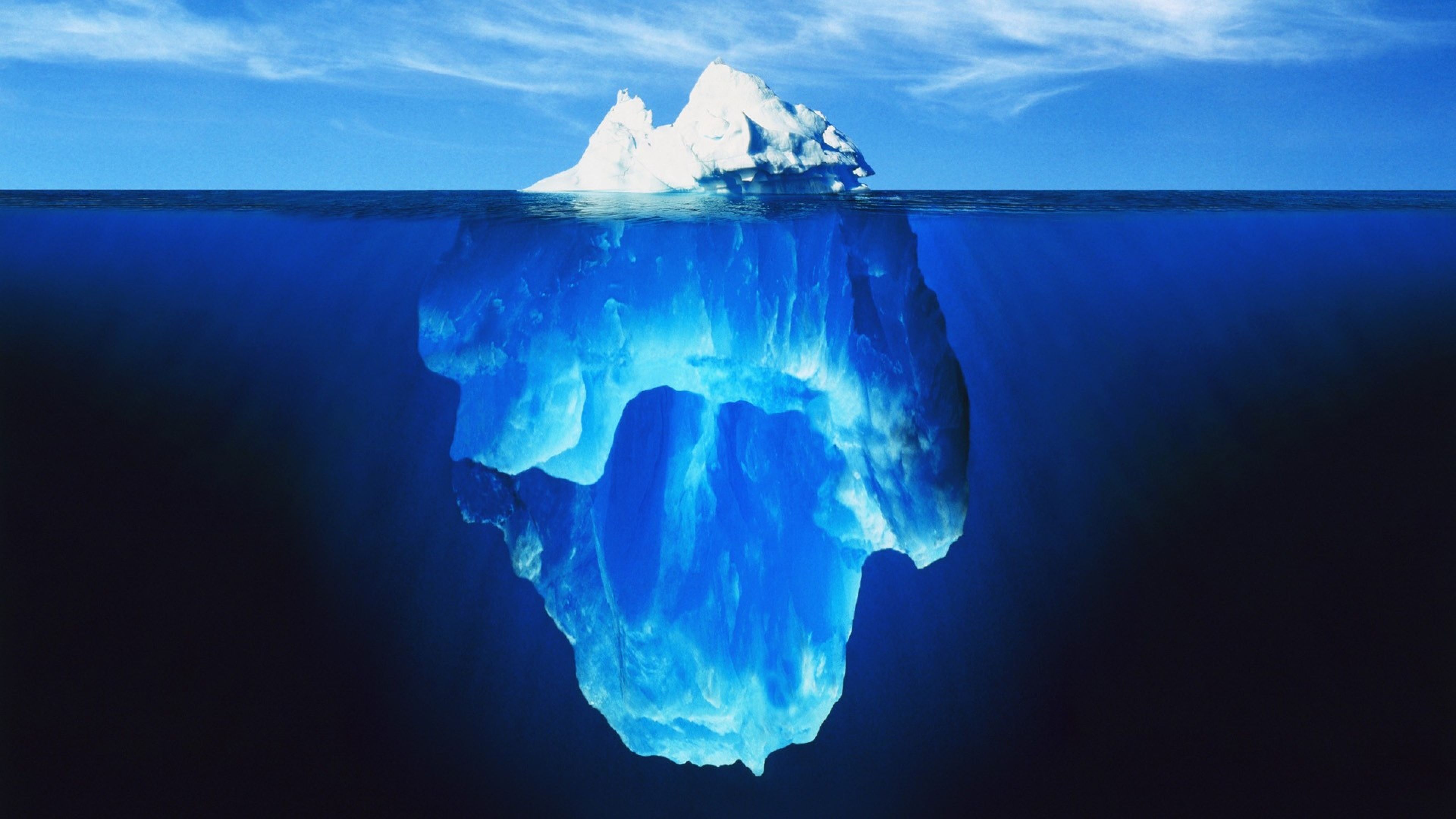 3840x2160 Wallpapers glacier, iceberg, under water.