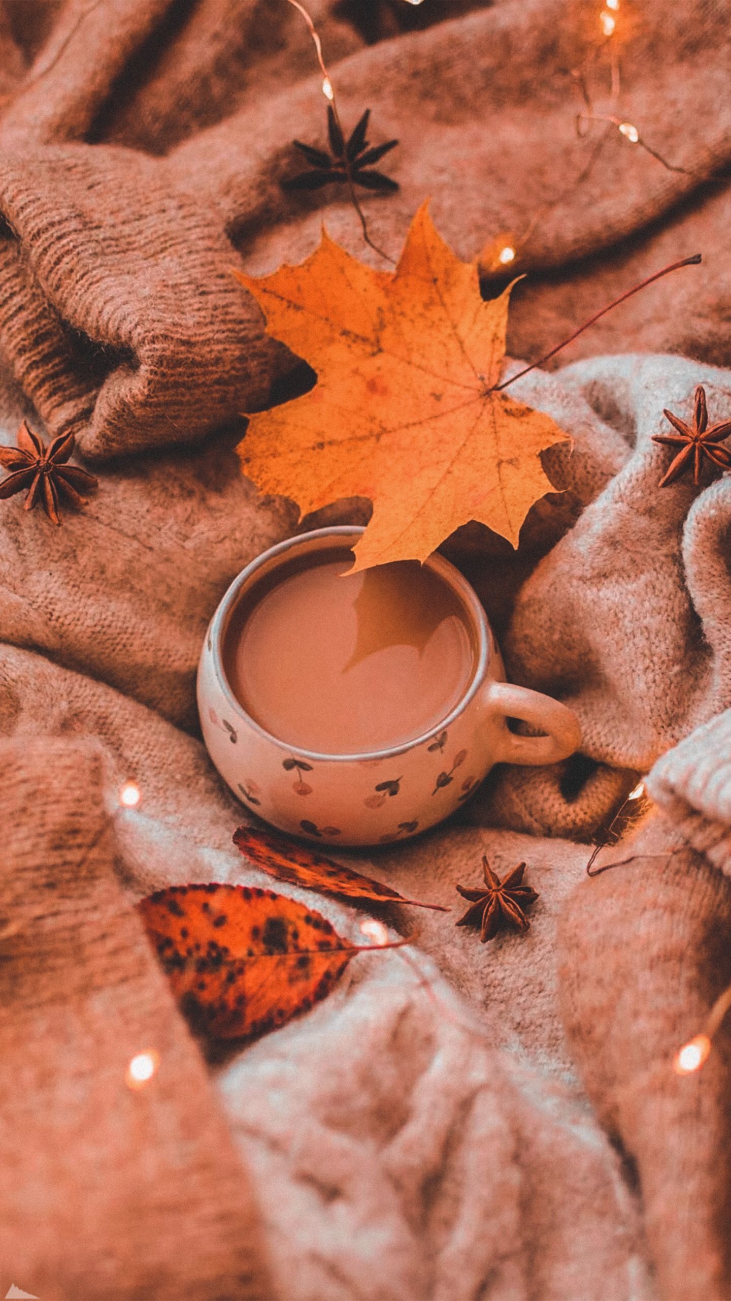 Fall vibes coffee and Sweater#coffee #fall #sweater #vibes. Cute fall wallpaper, Fall wallpaper, iPhone wallpaper fall