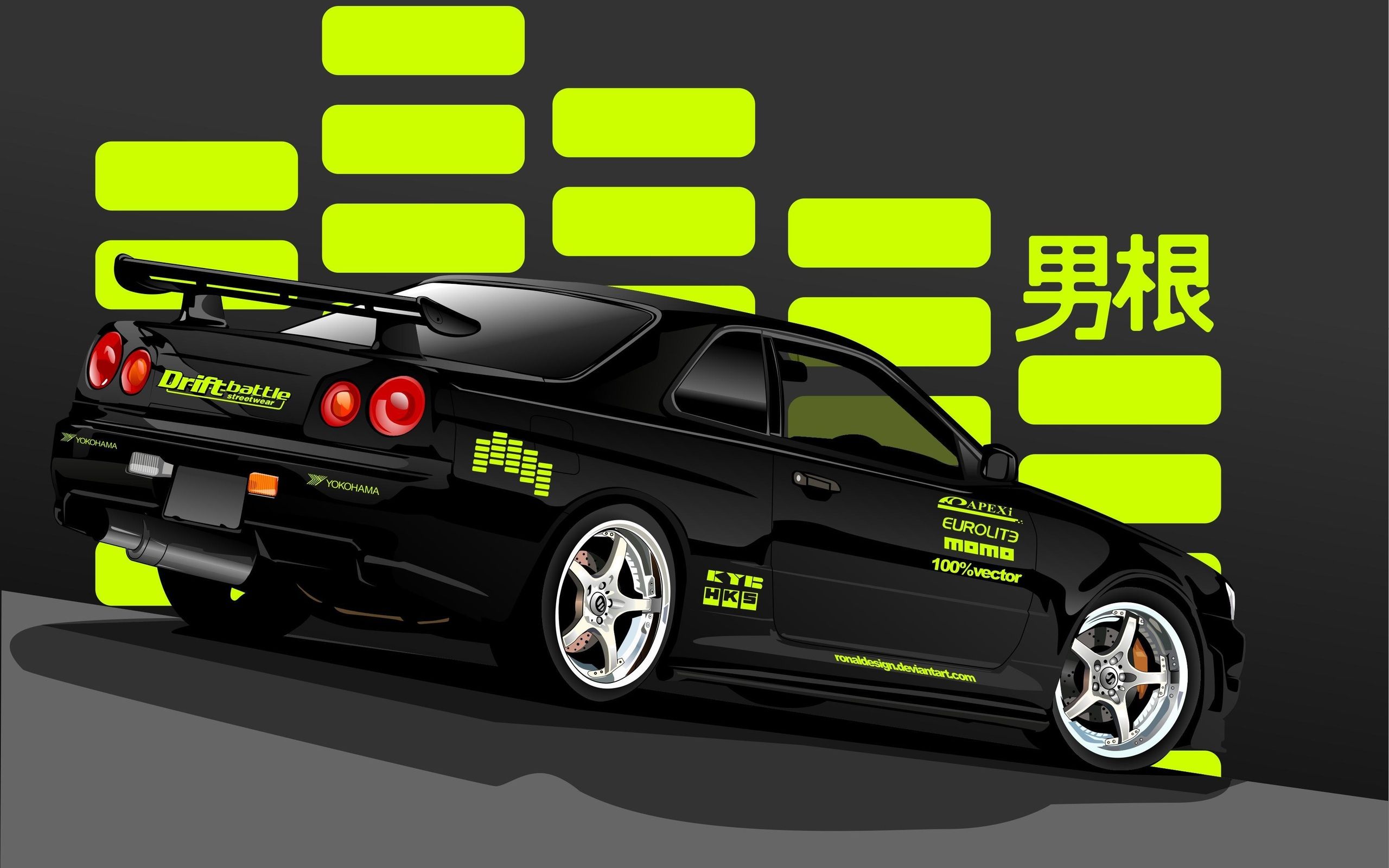 nissan, rear, black, black, skyline, r34, nissan, skyline, vector desktop wallpaper 35039