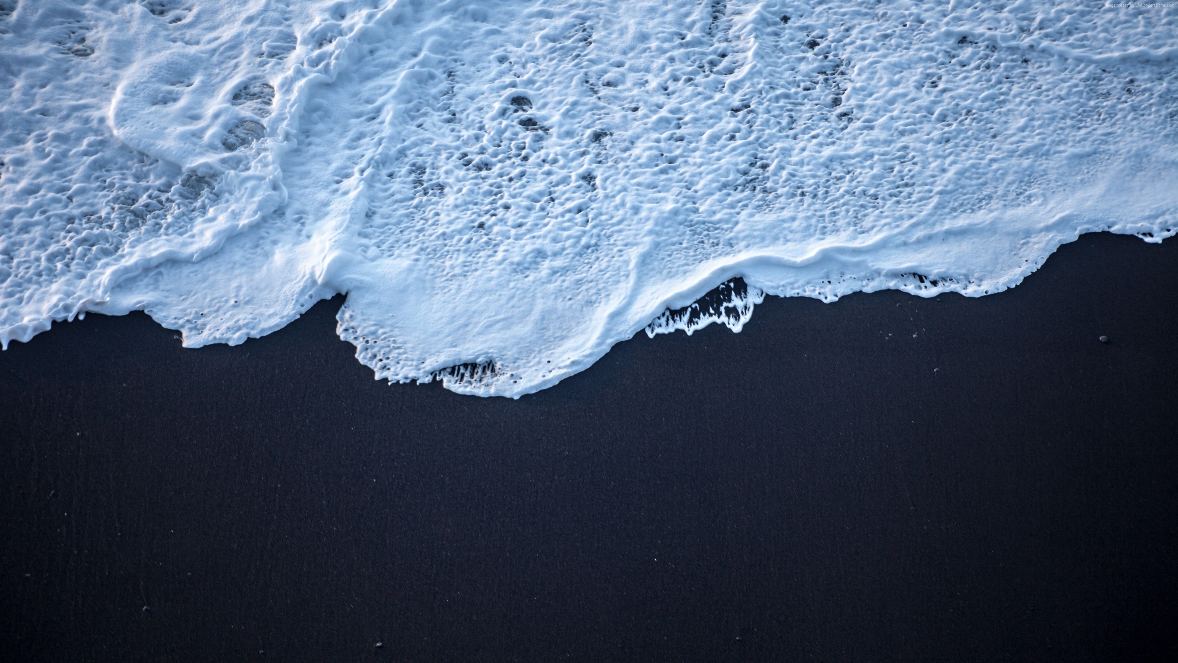 Sea Foam Black Sand 4k Nokia Nokia Samsung Xcover LG G350 Android HD 4k Wallpaper, Image, Background, Photo and Picture