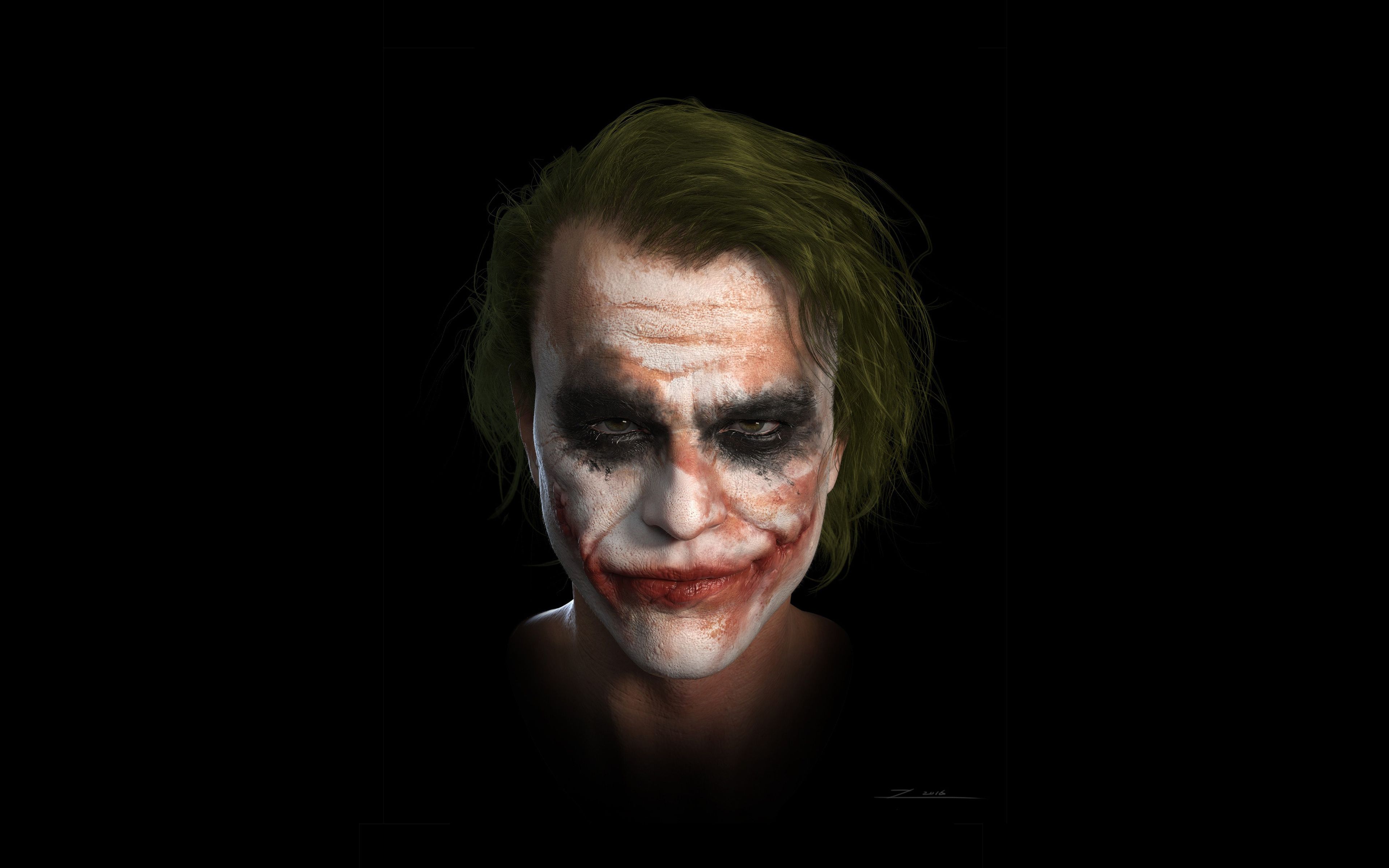 Download Joker, villain, Heath Ledger, fan art wallpaper, 3840x 4K Ultra HD 16: Widescreen