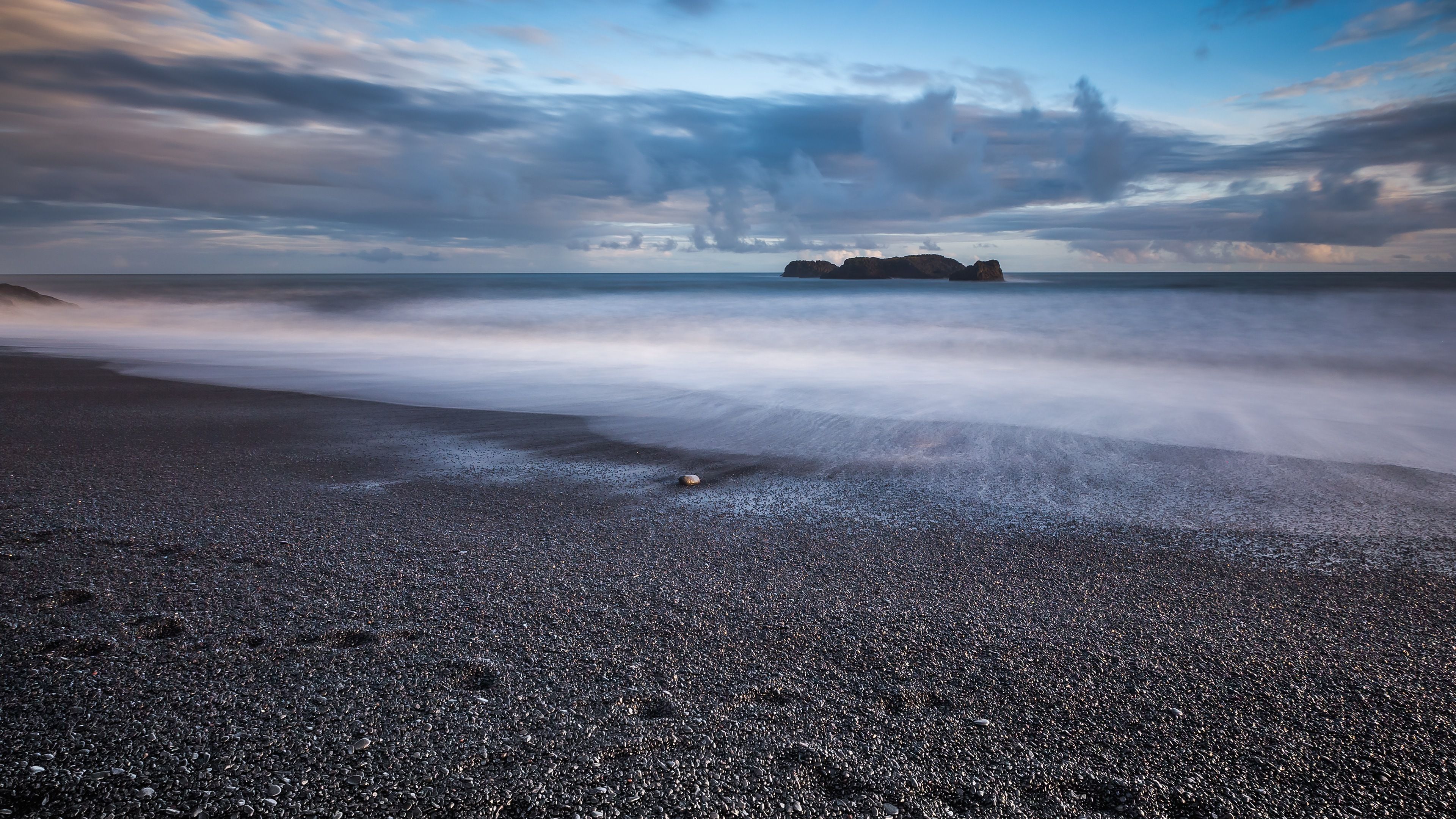Iceland Beach Black Rocks 4K Ultra HD Desktop Wallpaper