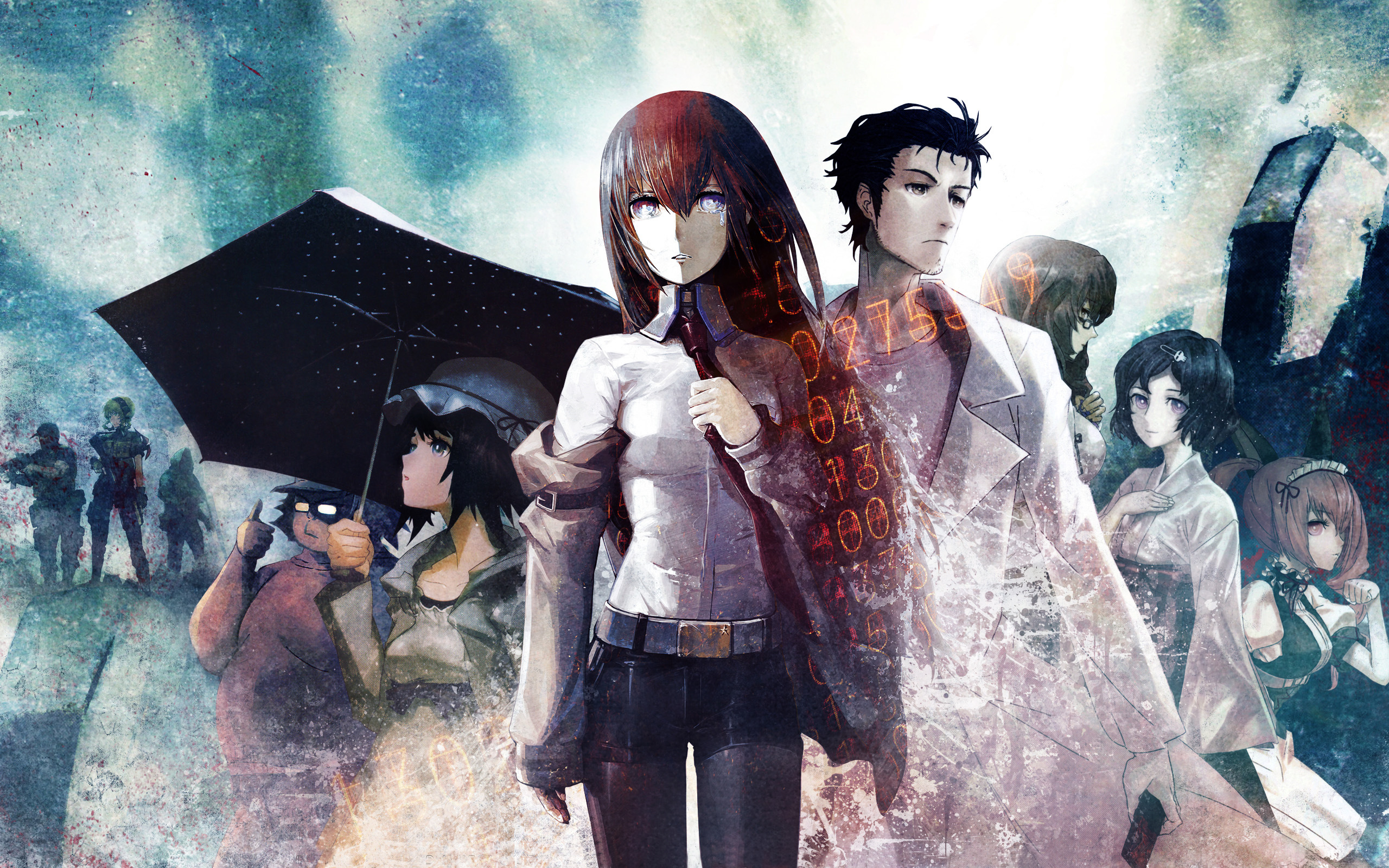 Steins Gate Anime Group Of People Makise Kurisu Okabe Rintarou Shiina Mayuri Rintaro Okabe Hashida I Wallpaper:2560x1600