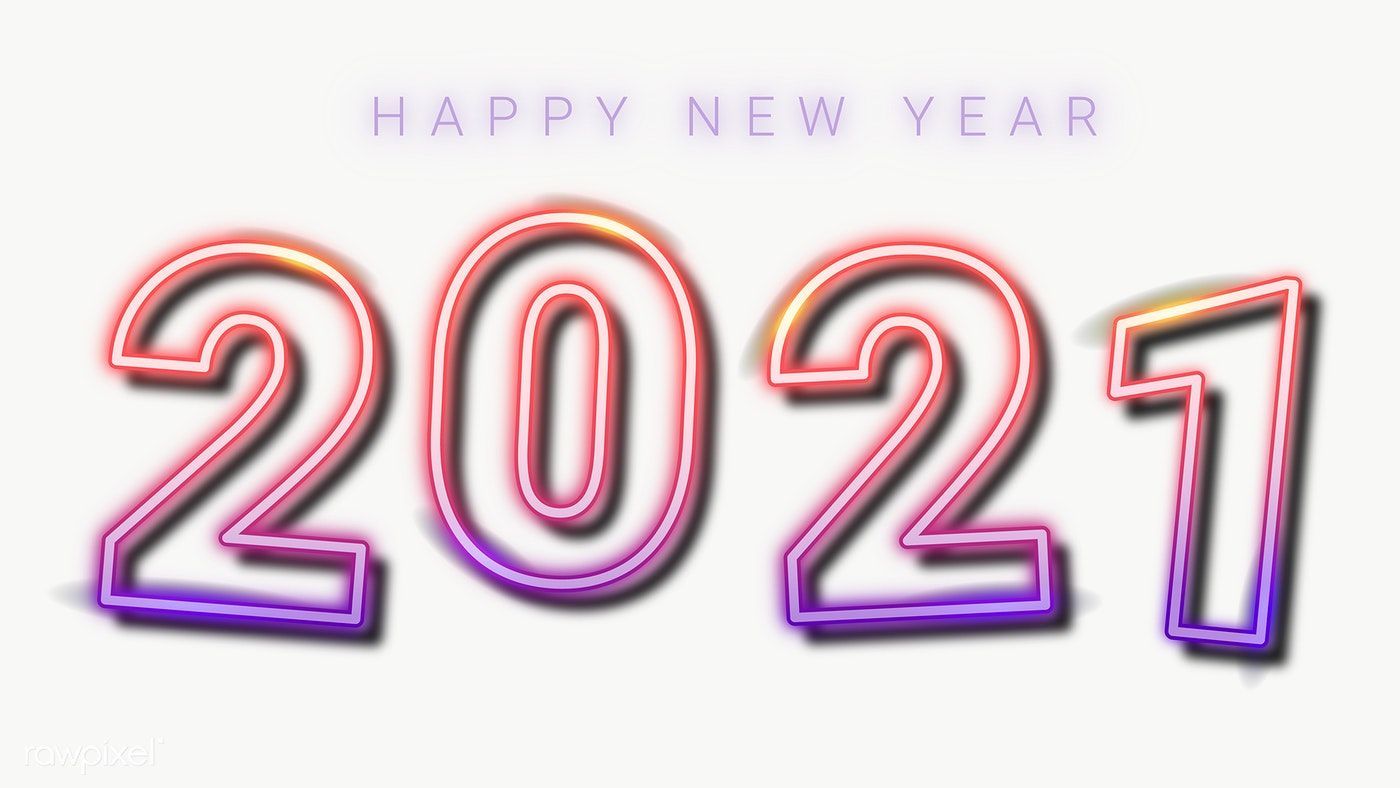 Download premium png of Neon happy new year 2021 wallpapers transparent png