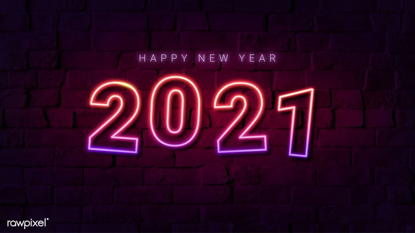 Download premium illustration of Neon bright happy new year 2021 wallpaper. Happy new year image, Happy new year wallpaper, New year wallpaper