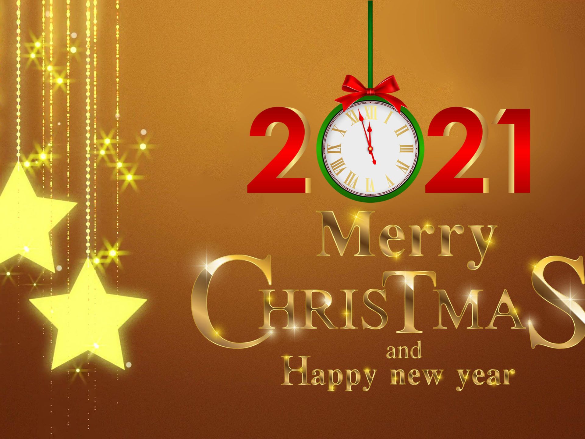 Merry Christmas And Happy New Year 2021 Gold 4k Ultra HD Desktop Wallpaper For Computers Laptop Tablet And Mobile Phones, Wallpaper13.com