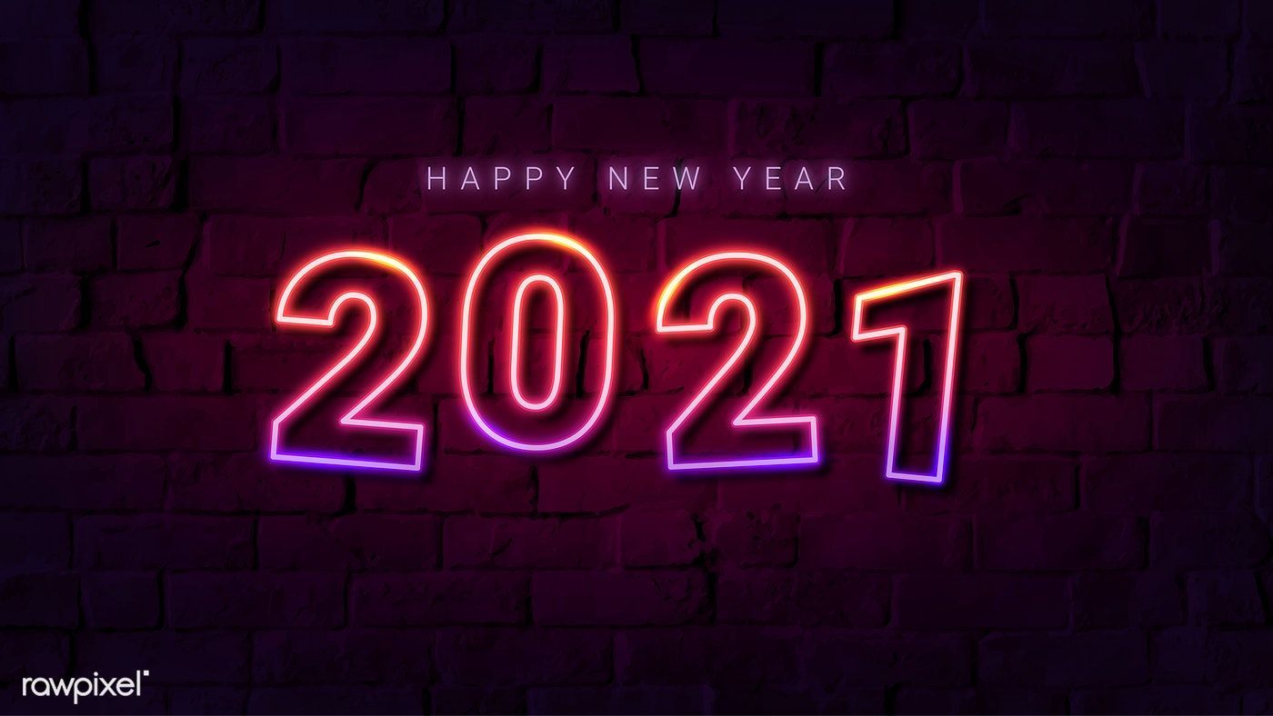 Download premium illustration of Neon bright happy new year 2021 wallpaper. Happy new year image, Happy new year wallpaper, Happy new year signs