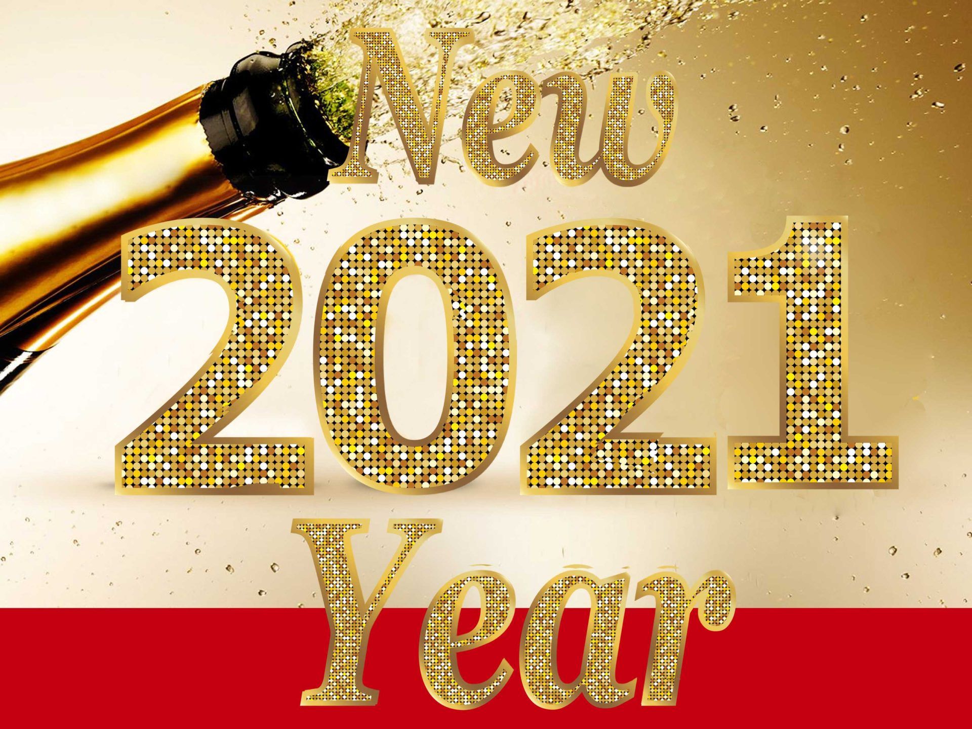 Happy New Year 2021 Sampin Bottle Photo 3D Wallpaper HD 3840x2400, Wallpaper13.com