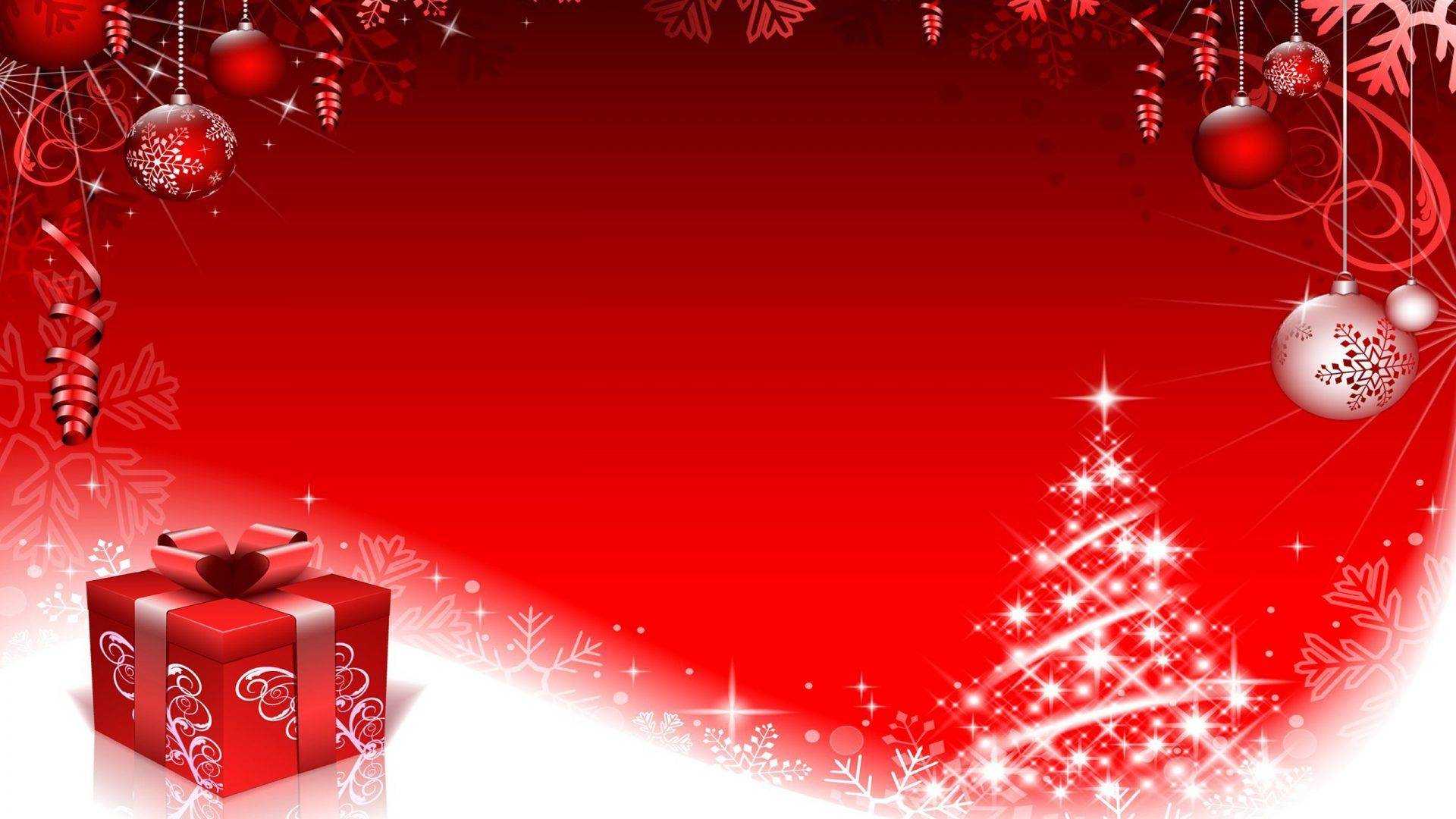 Red Christmas Decorations With Snowflakes Background Image 2560x1600, Wallpaper13.com