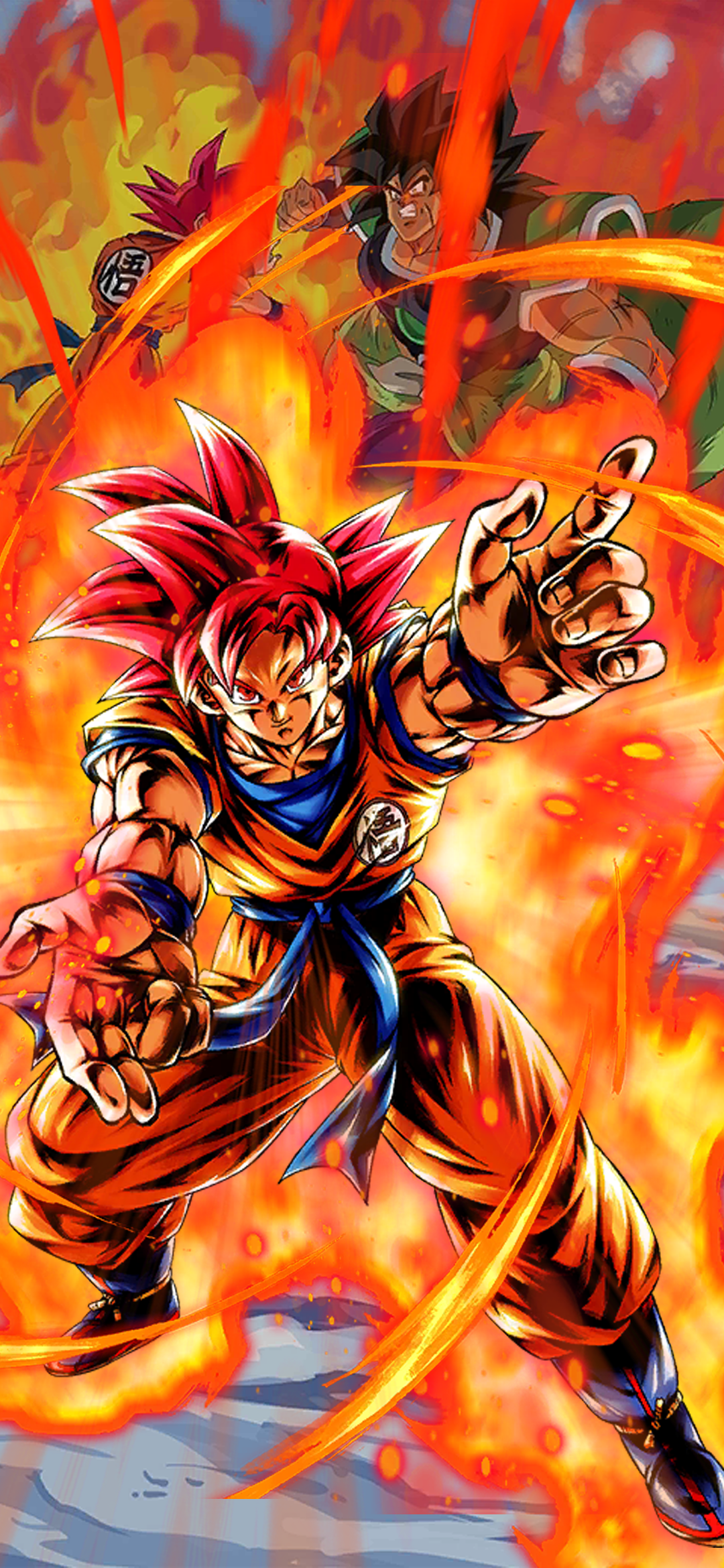 New Super Saiyan God Goku Wallpaper (1080x2340)