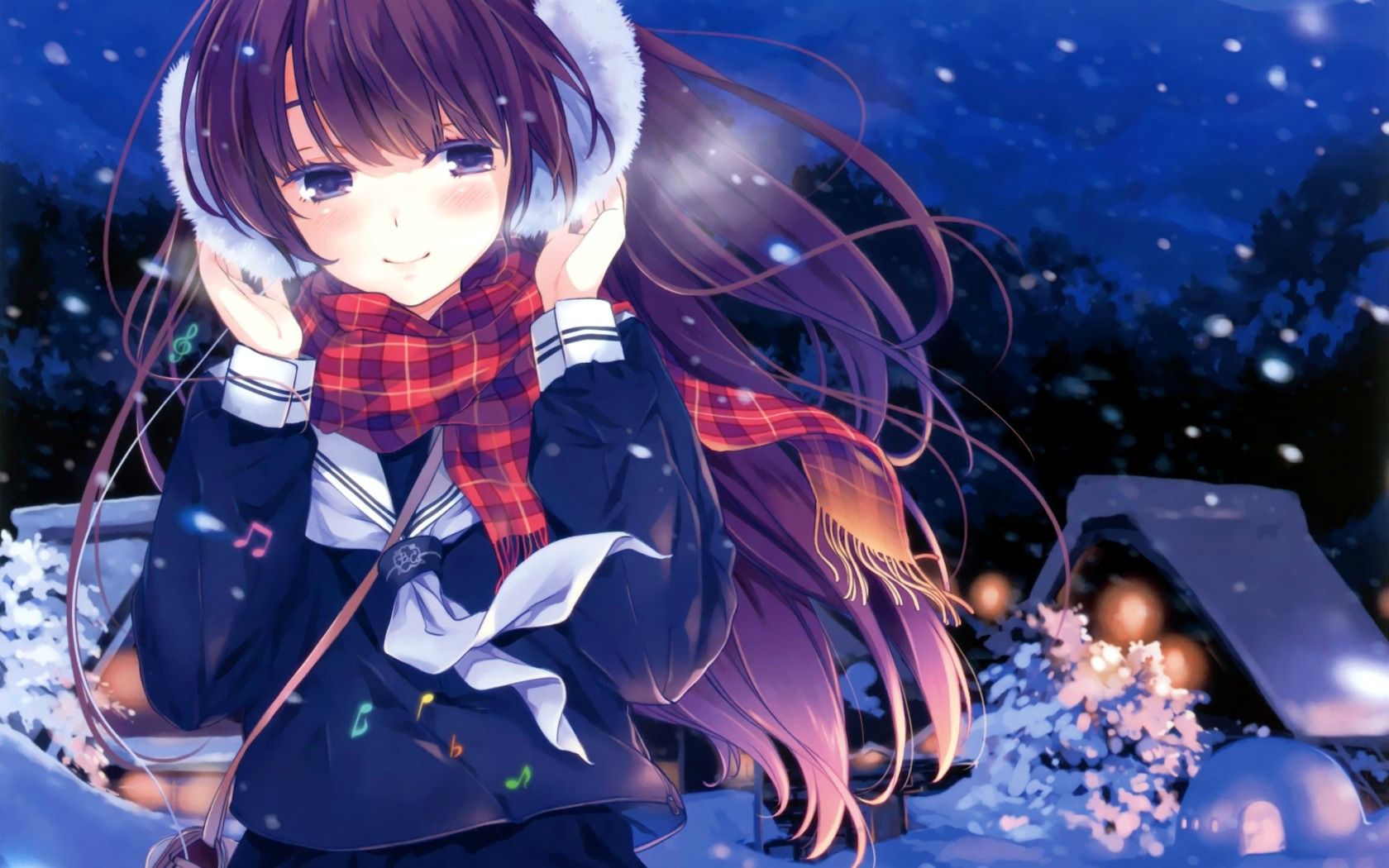Anime Snow Wallpaper Winter Girl Wallpaper Girl In Winter