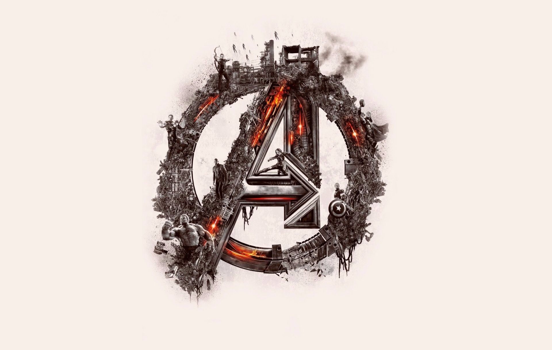 Minimalism Artwork The Avengers Hulk Captain America The Winter Soldier Iron Man Clint Barton Black Wallpaper:1920x1216