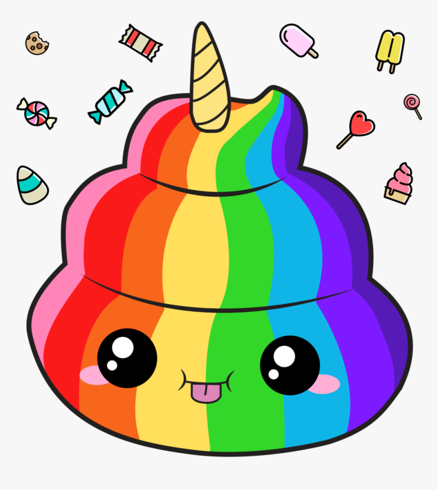 Rainbow Unicorn Poop Gif, Transparent Cartoons Unicorn Poop Emoji, HD Png Download
