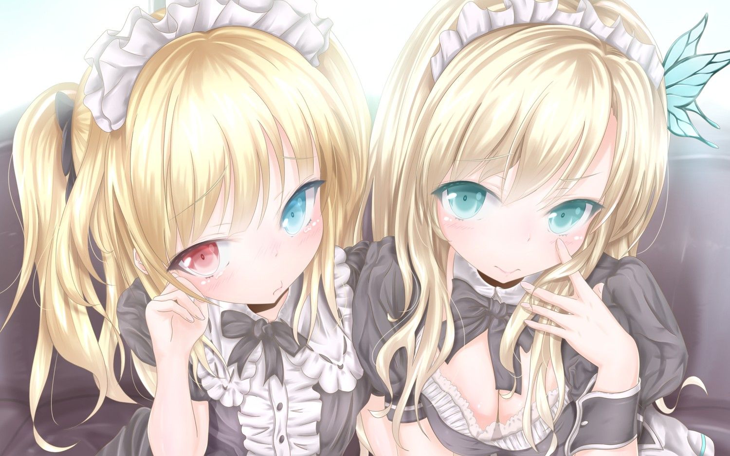 illustration, anime, heterochromia, hair, Boku wa Tomodachi ga Sukunai, Hasegawa Kobato, Kashiwazaki Sena, blond, sketch, mangaka, hime cut. Mocah.org HD Desktop Wallpaper