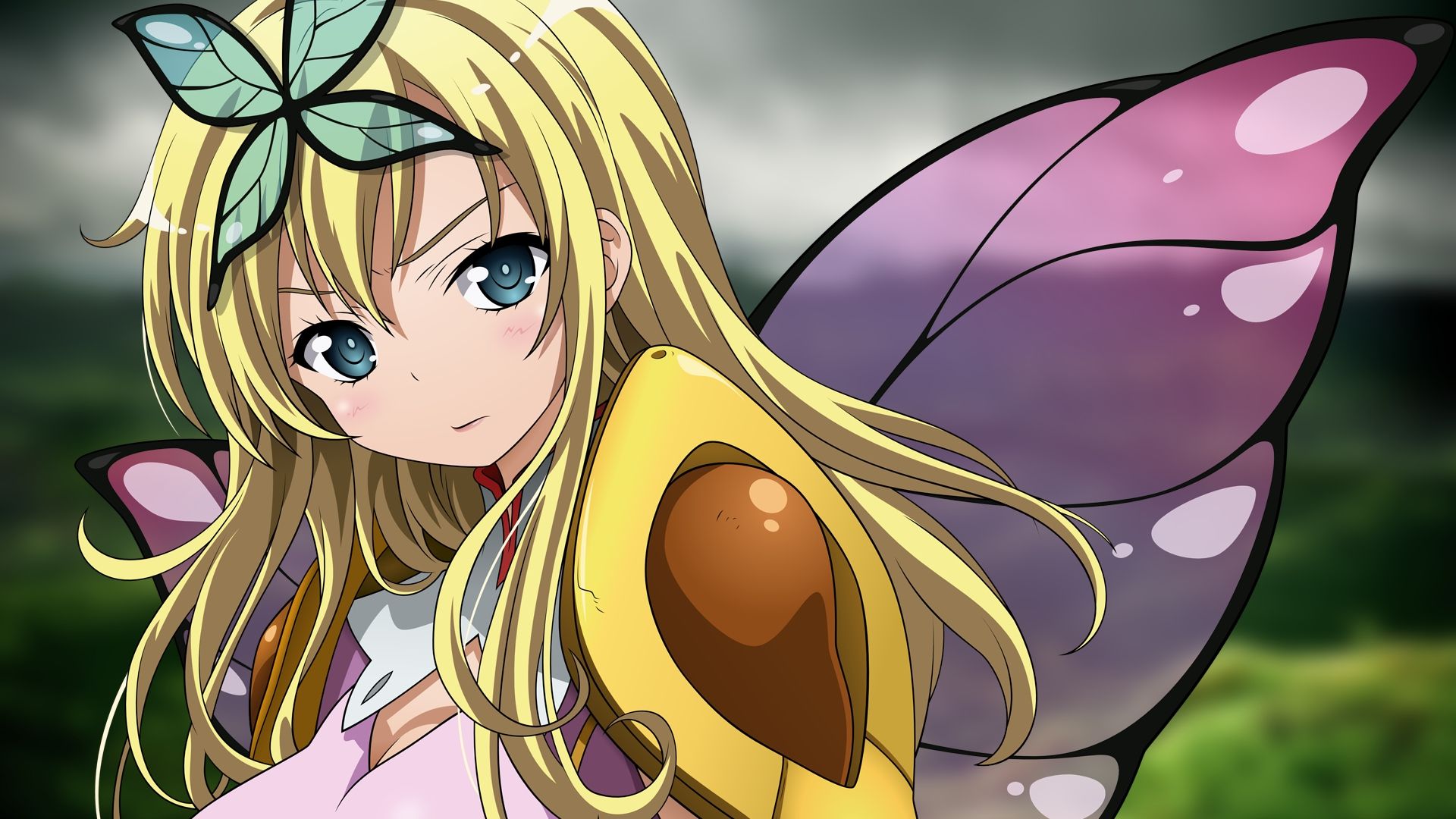 Download Wallpaper 1920x1080 boku wa tomodachi ga sukunai (i dont have many friends), girl, blond, wings, butterfly Full HD 1080p HD Background