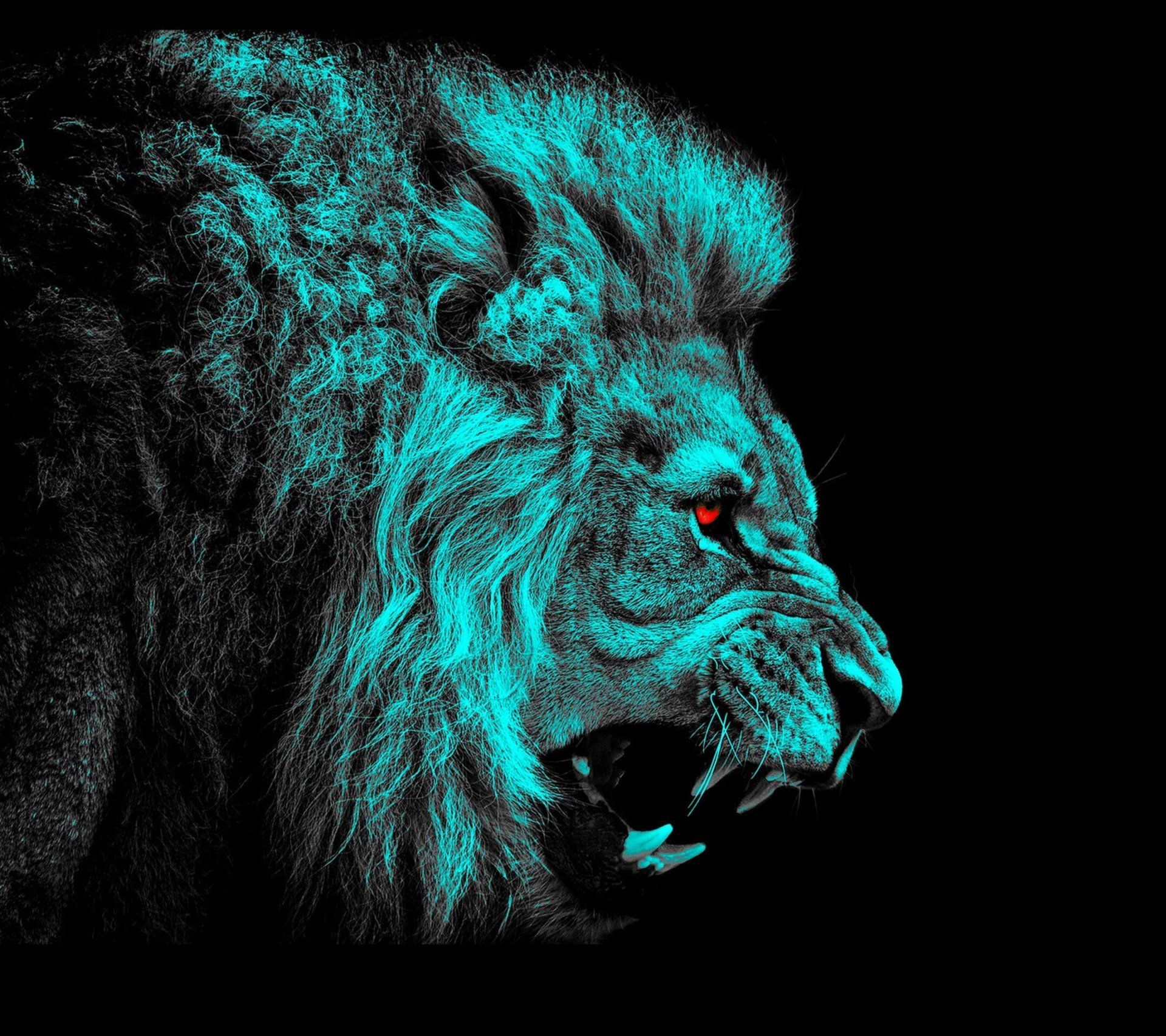 Lion With Red Eyes Wallpaper