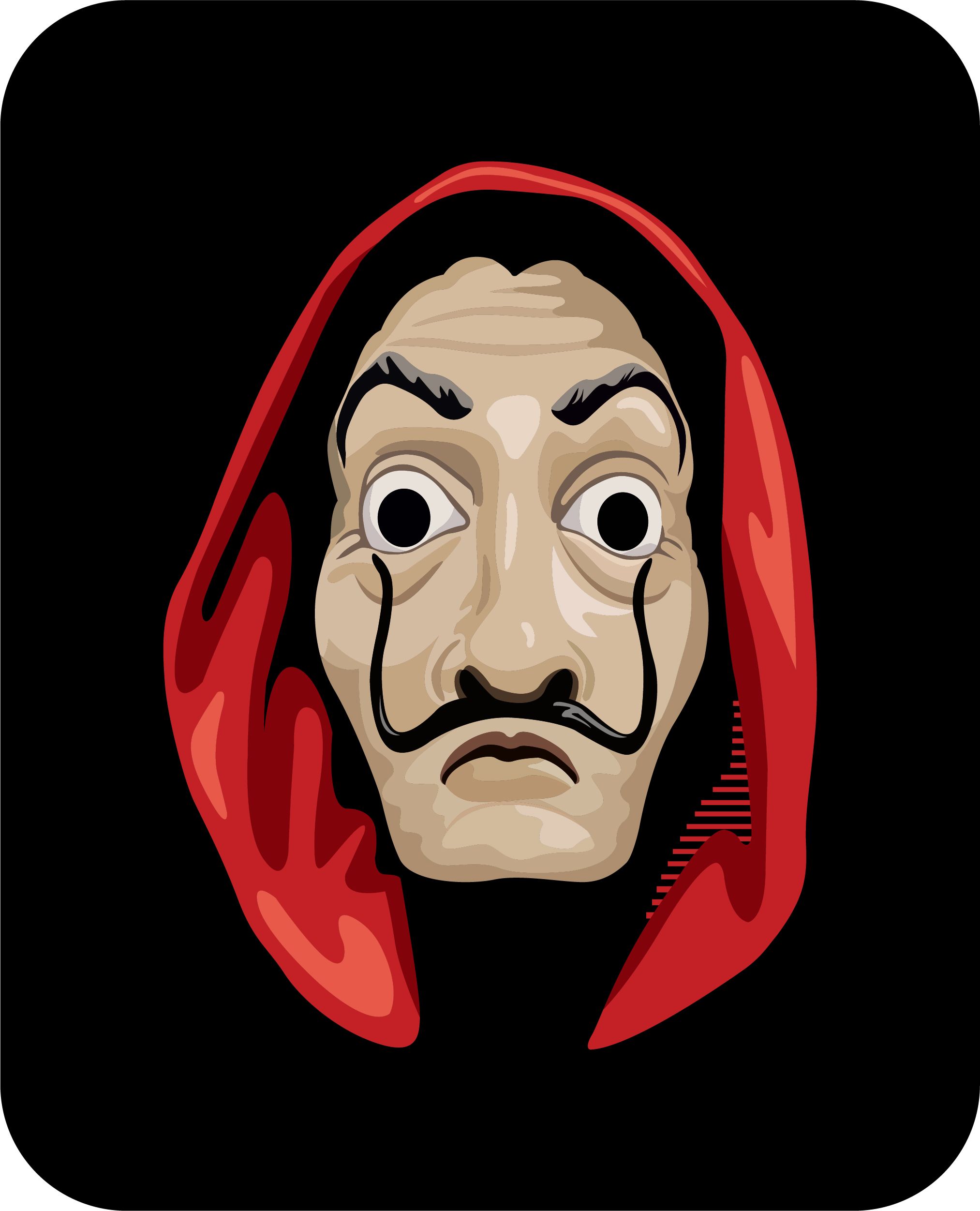 Money Heist Mask T Shirt. Free Download. Mask drawing, Space phone wallpaper, Greys anatomy gifts
