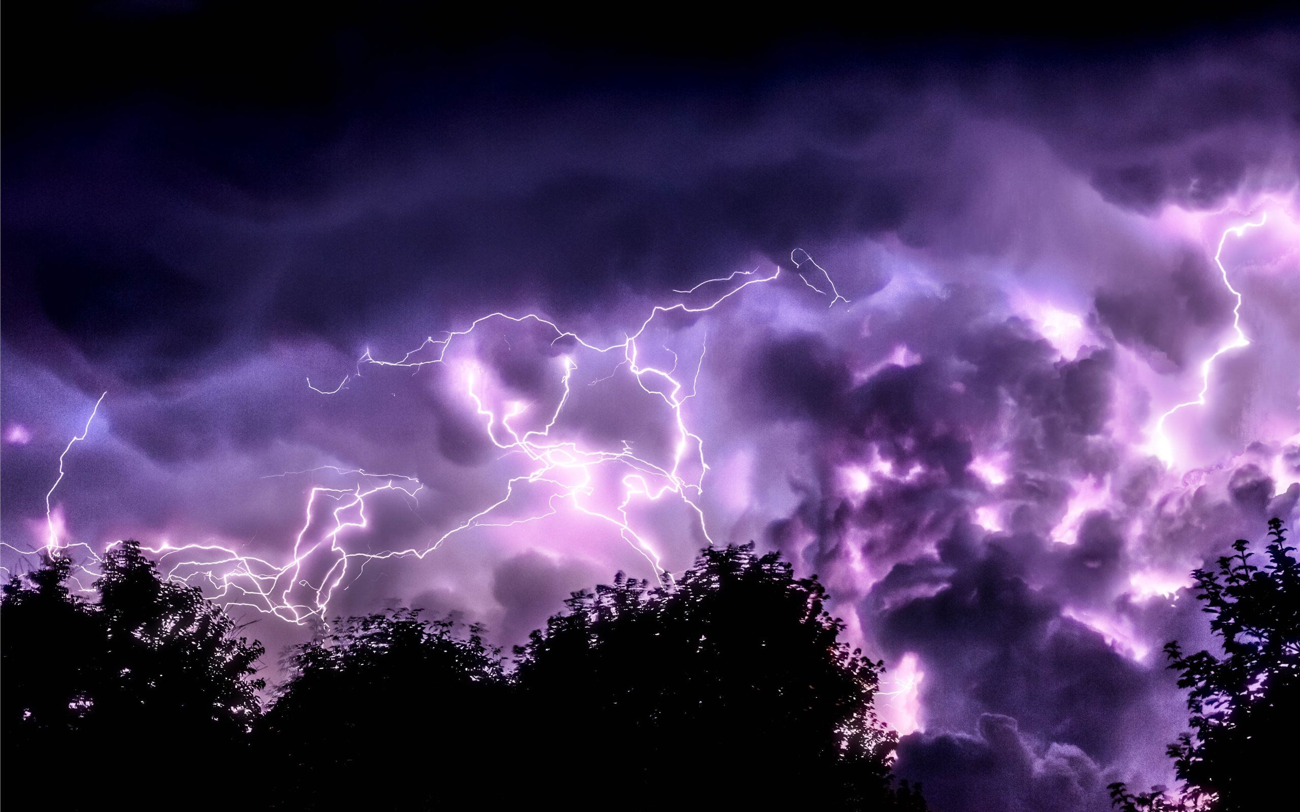 Lightning and trees MacBook Air Wallpaper Download