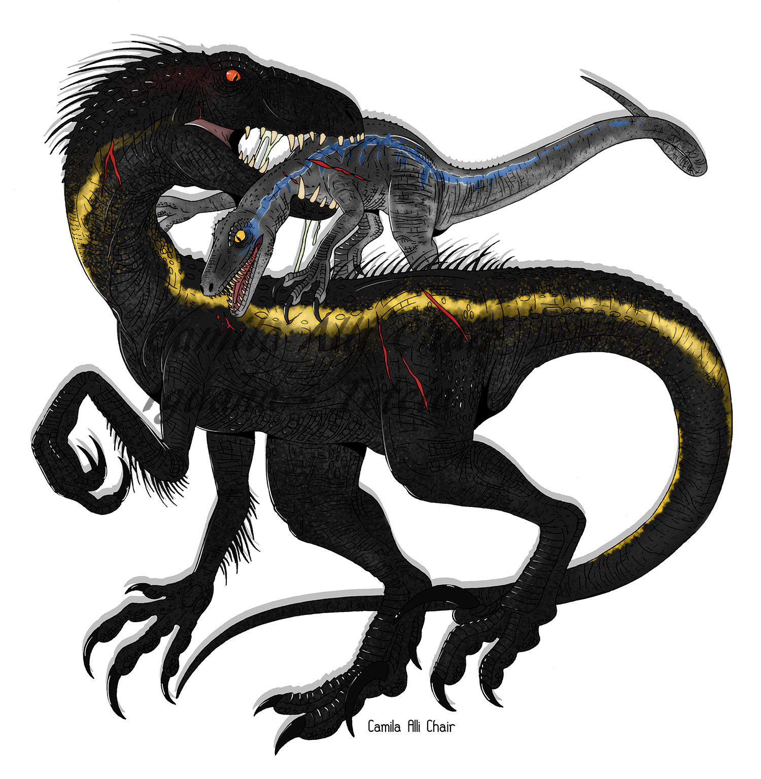 Indoraptor vs Blue by FreakyRaptor. Jurassic park poster, Jurassic park world, Jurassic world dinosaurs