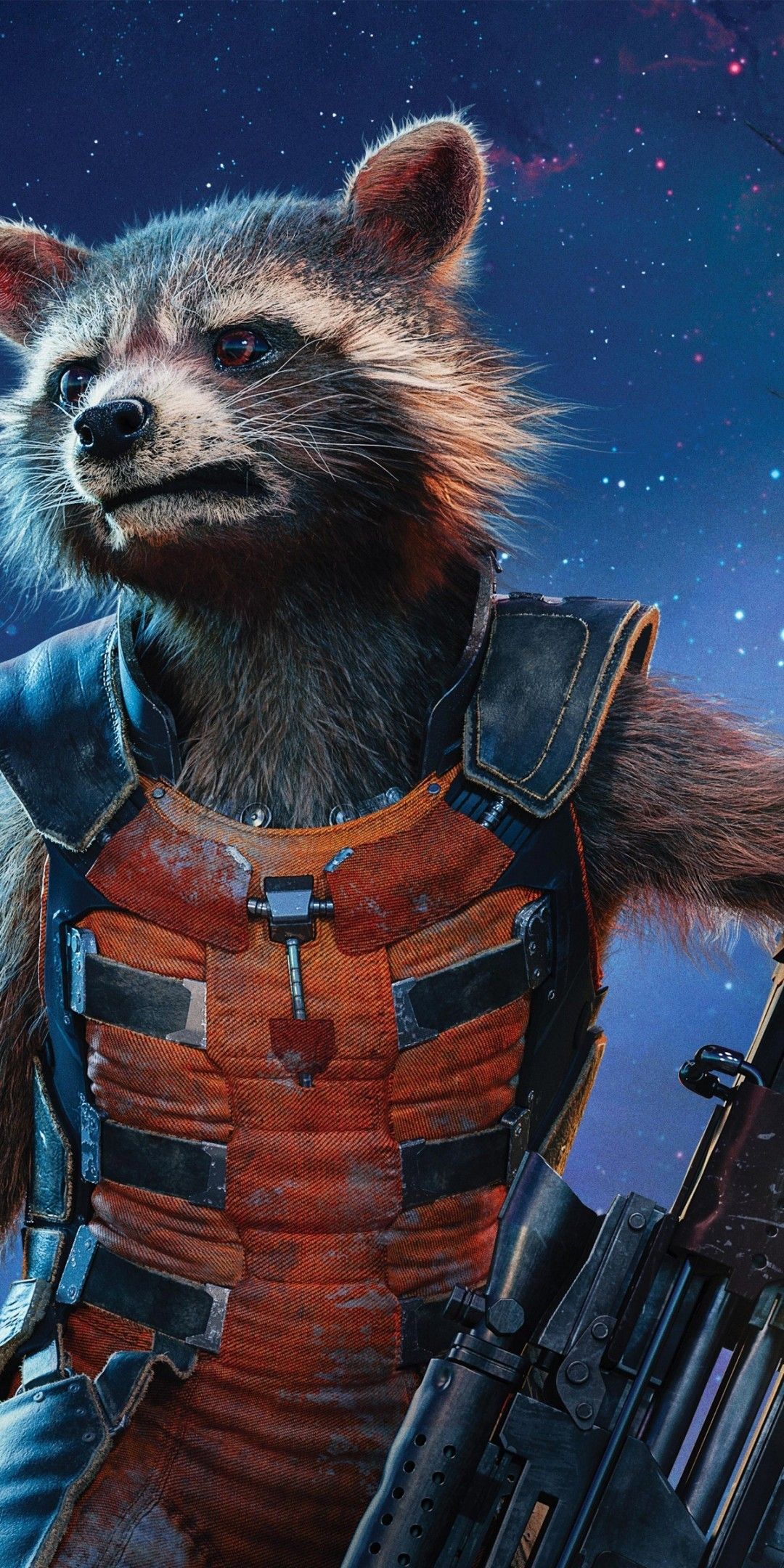 Download 1080x2160 Guardians Of The Galaxy Vol. Rocket Raccoon, Space, Gun Wallpaper for Huawei Mate 10