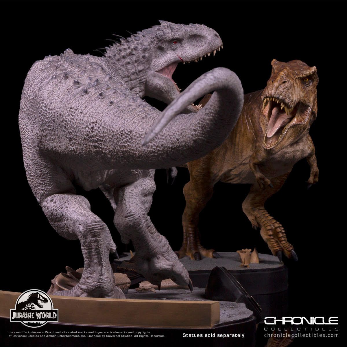 Jurassic World Battle T. Rex Statue Preview from Chronicle